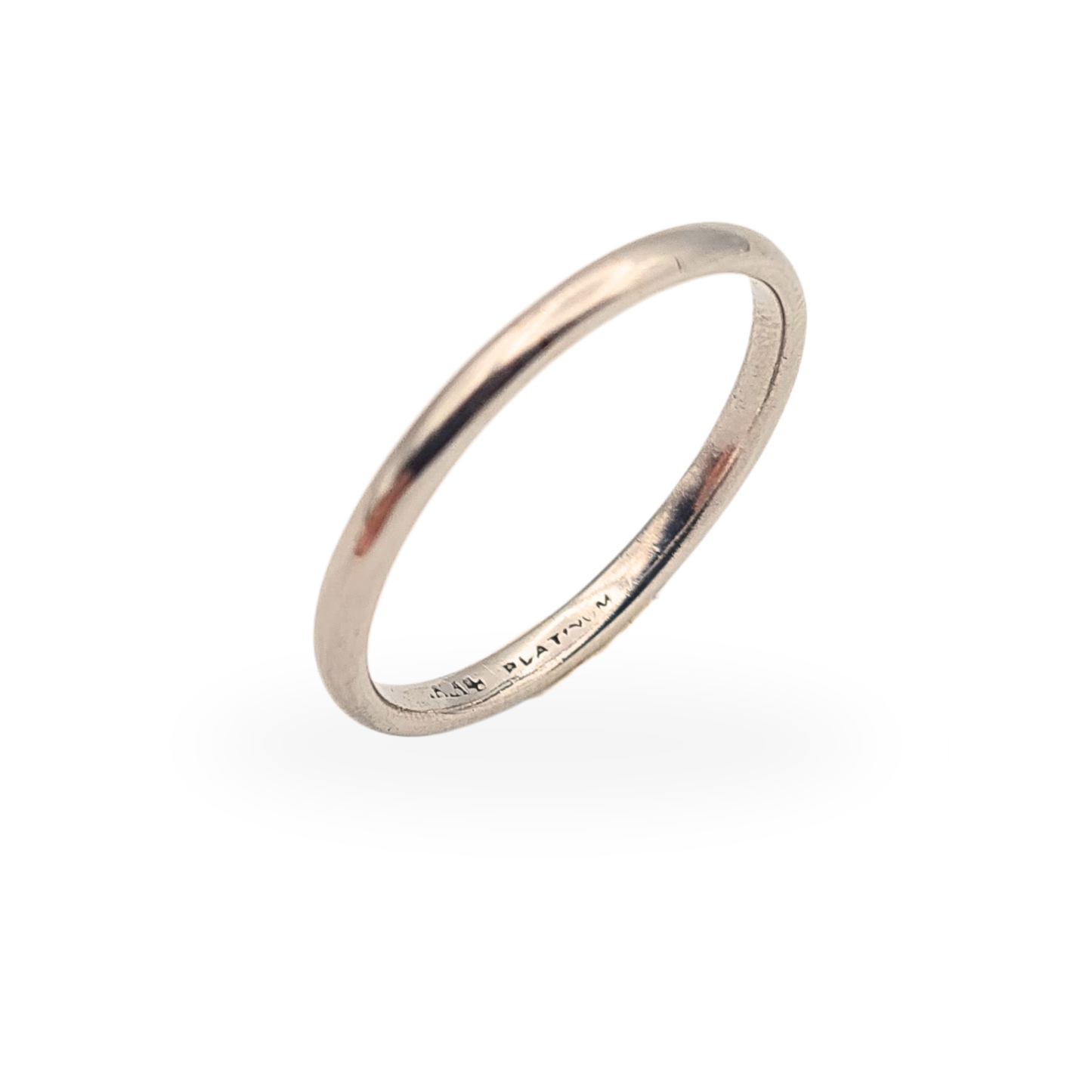 Platinum 2mm Wedding Band Ring UK P US 7.75 Polished Platinum Band