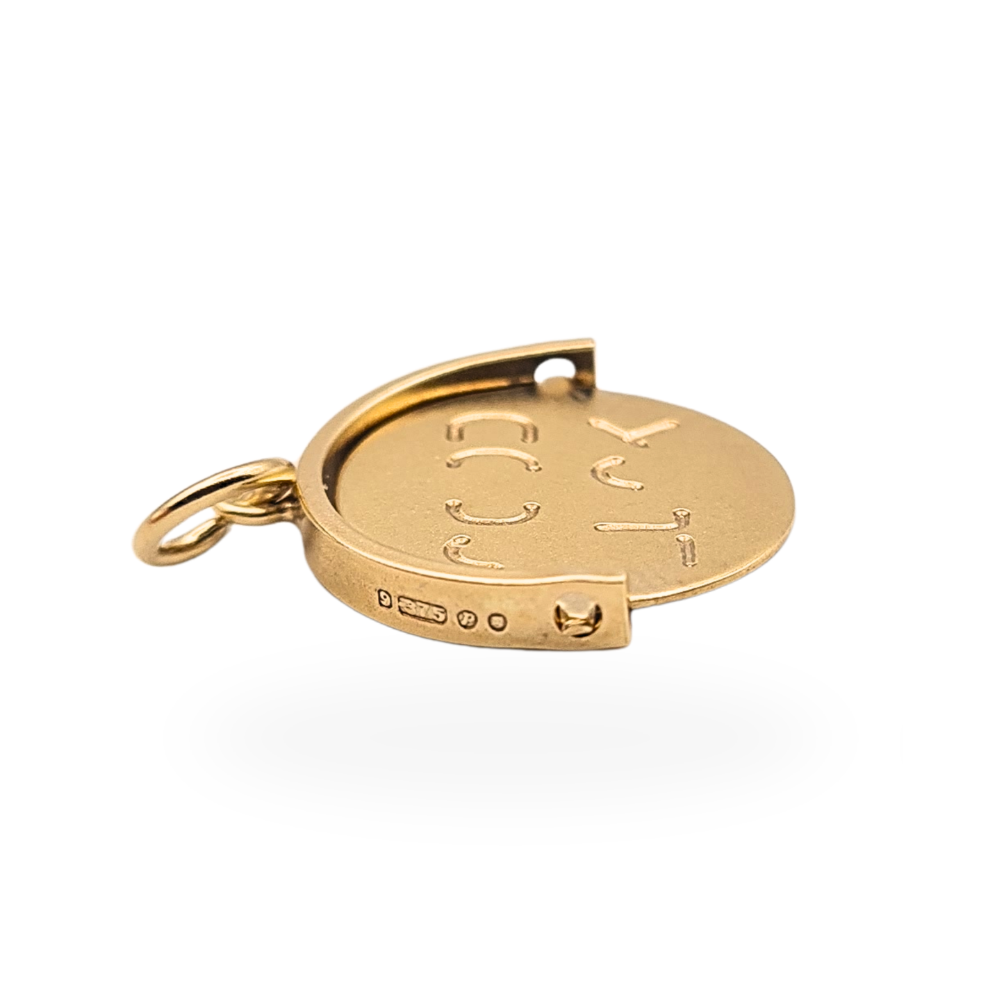 Tiny 9ct Gold Vintage Good Luck Spinning Charm 1970 London