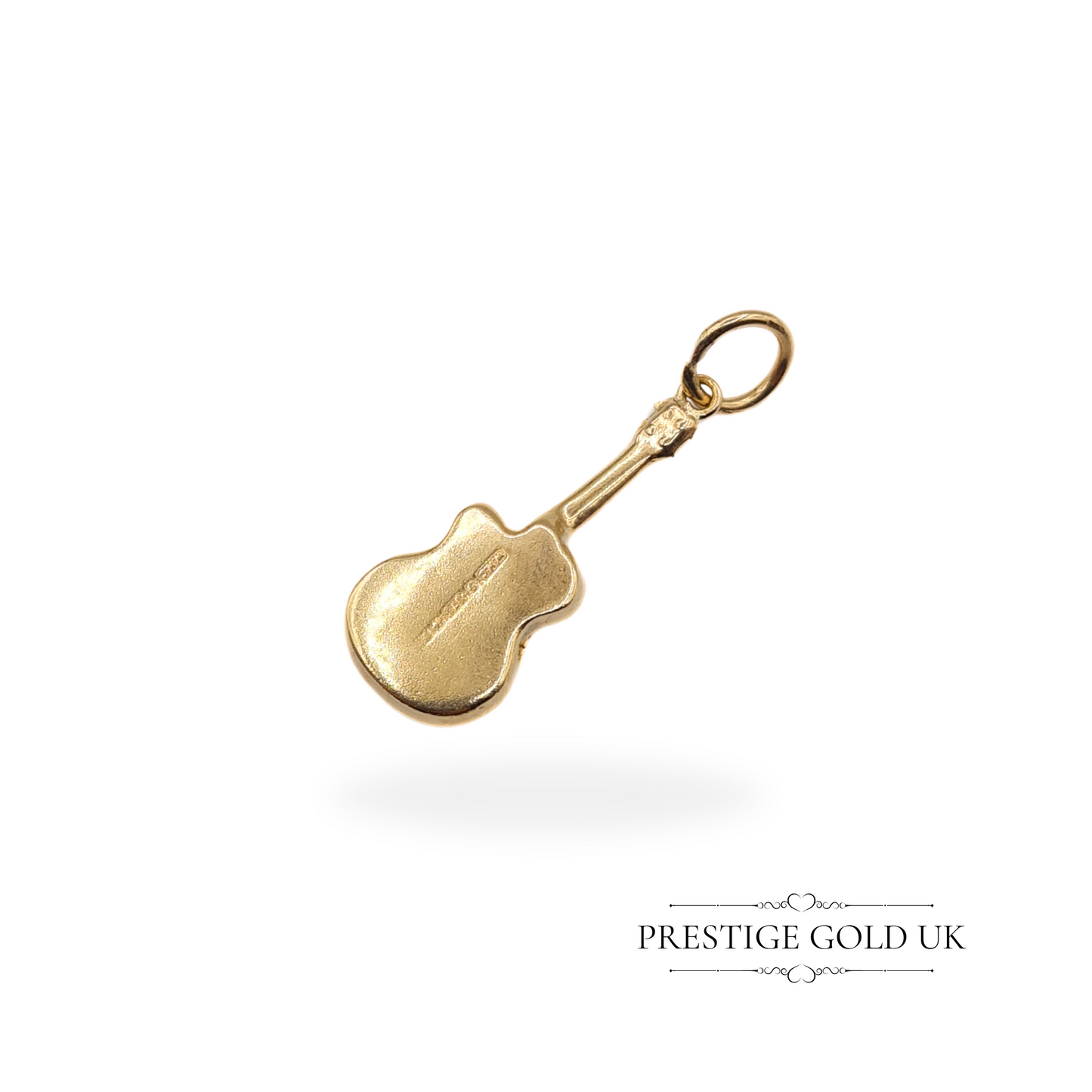 Vintage 9ct Gold Guitar Charm, Fully Hallmarked Birmingham, Hollow Design, 21mm Long