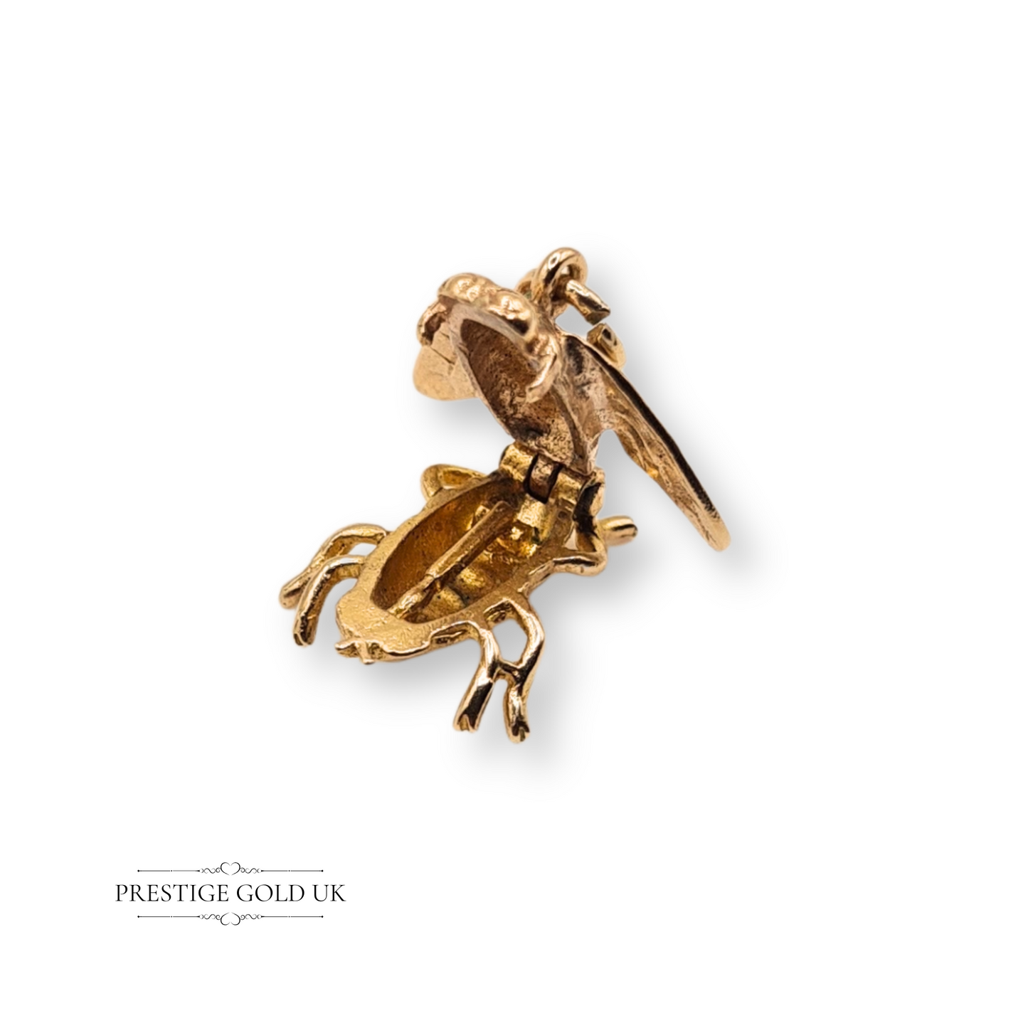 Opening 9ct Gold Fly Charm, 1980's Quirky  Solid Detailed Fly Charm