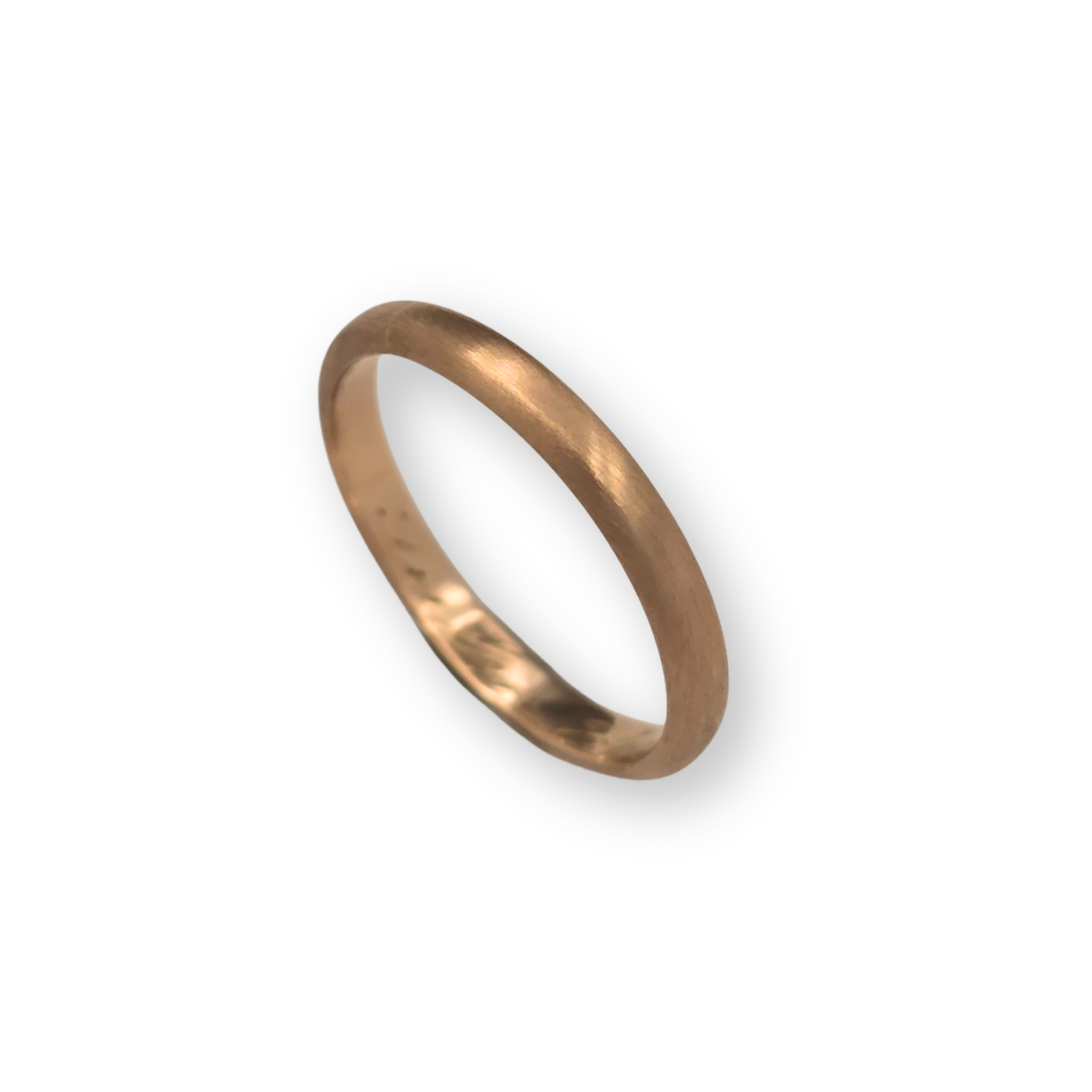 18ct  Matt Rose Gold Wedding Band Ring Engraved 24 July 1950 UK I½ US4¾
