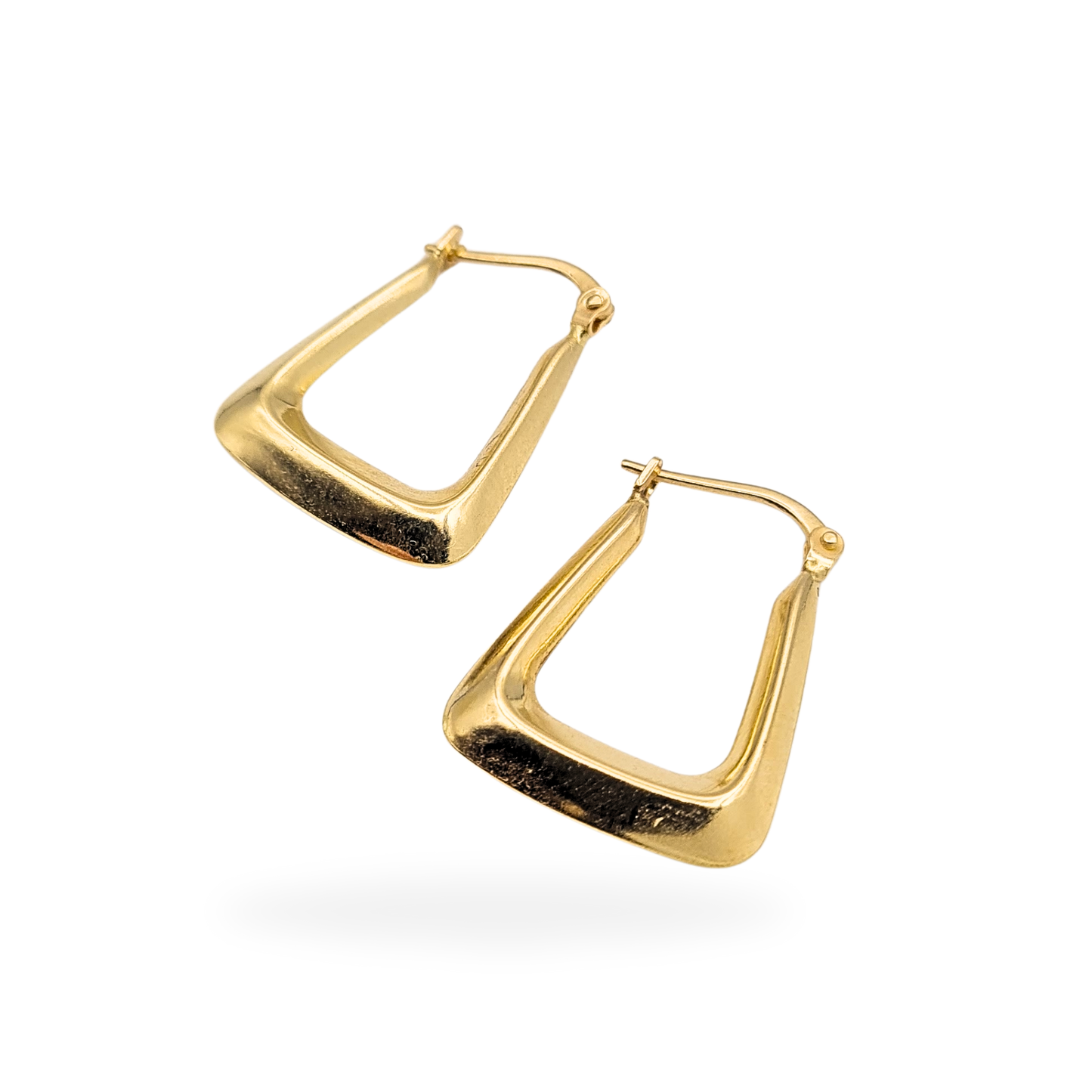9ct Gold Geometric Hoop Earrings, Modern Square Design