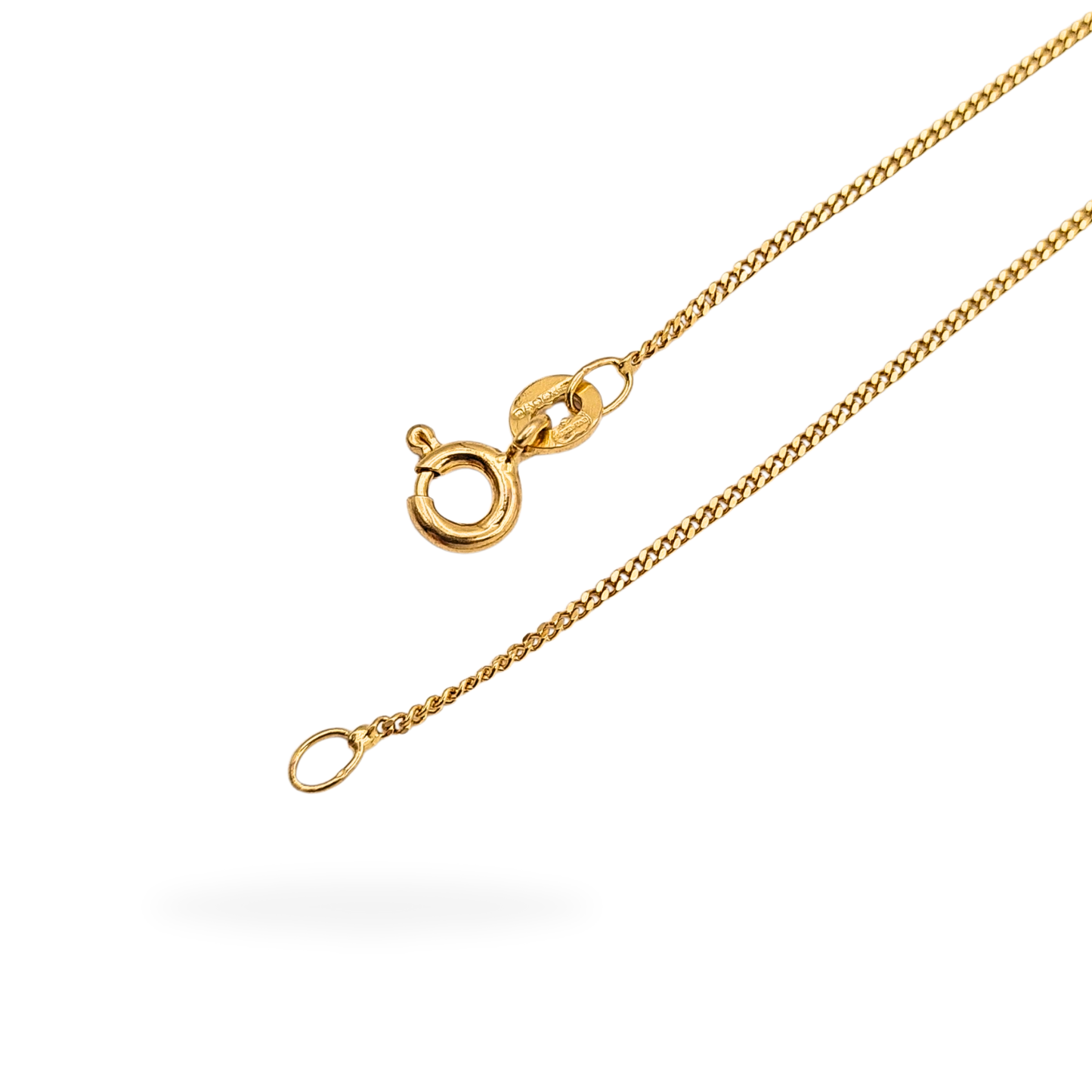 17 1/2"  9ct Gold Curb Chain Dainty 1mm Links