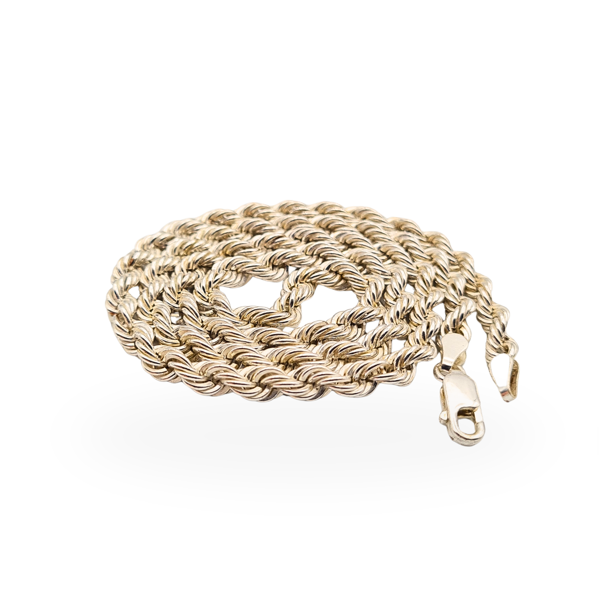 As New 18" 45cm 925 Sterling Silver Rope Twist Chain Necklace .
