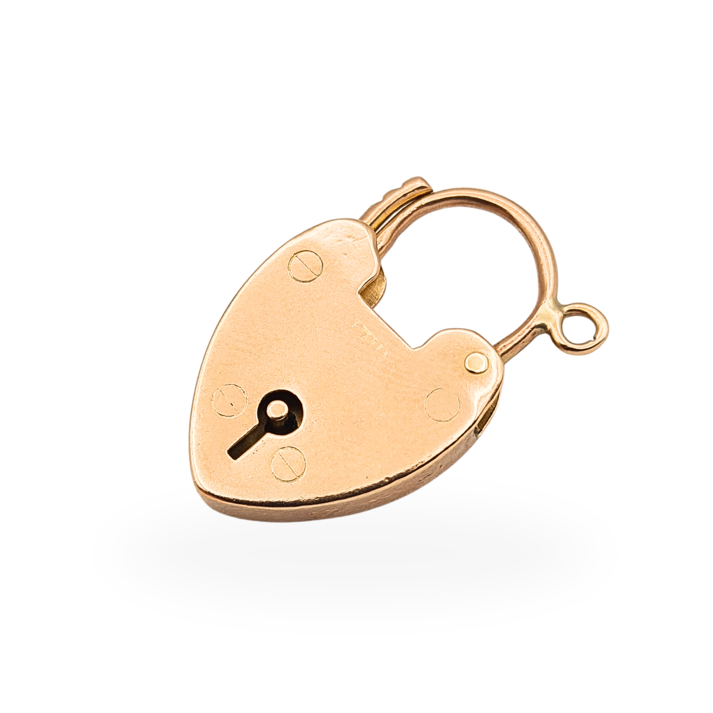 Antique dated 1896 Rose Gold Heart Padlock Clasp W&Co Birmingham 9ct