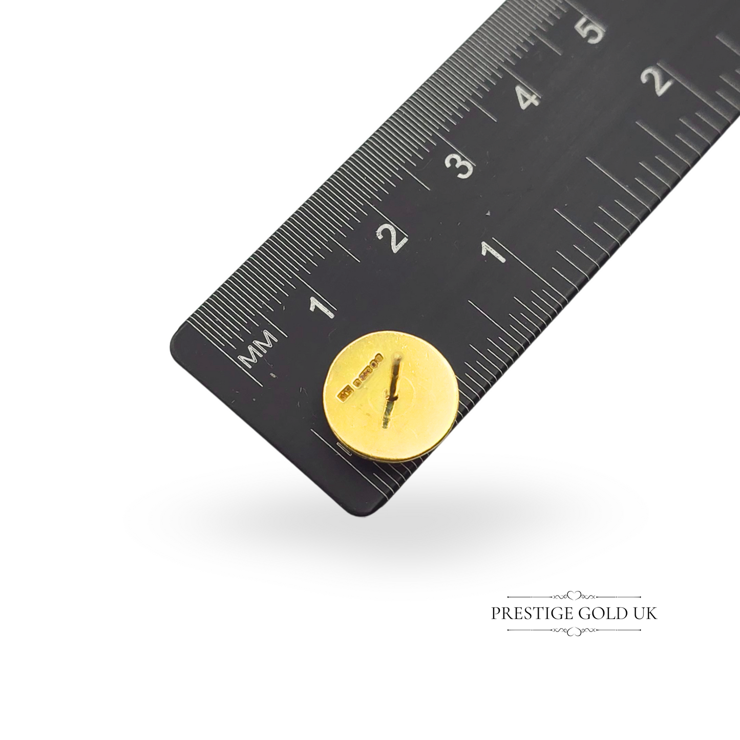 18ct Gold & Diamond Stud Earrings,  Hallmarked, 12mm Large Pebble Design