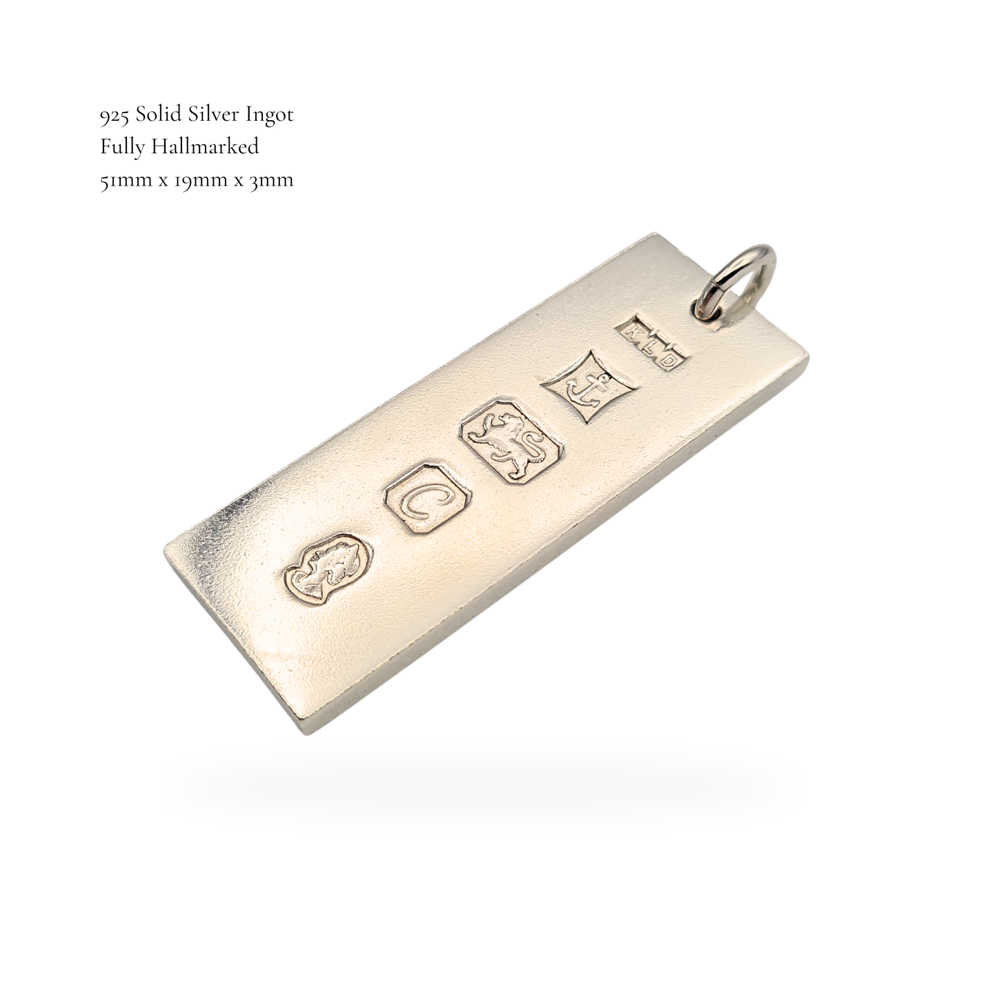 Sterling Silver 925 Ingot Pendant, 30.9g Hallmarked