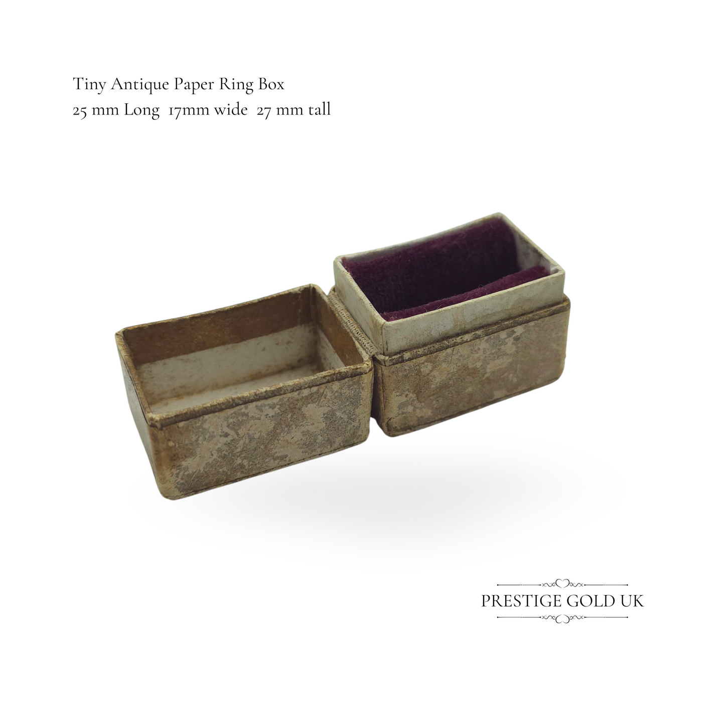 Antique Tiny Paper Ring Box, J.H. Pexton Jeweller, Beverley