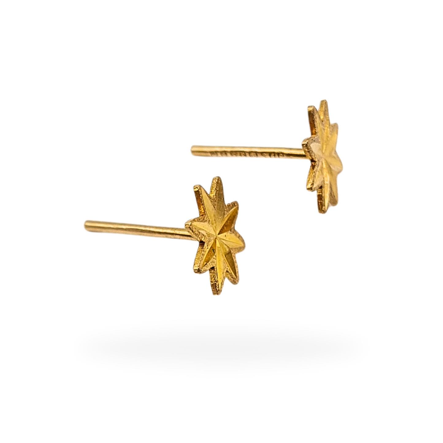 Small 9ct Gold Star Stud Earrings 8mm Hallmarked