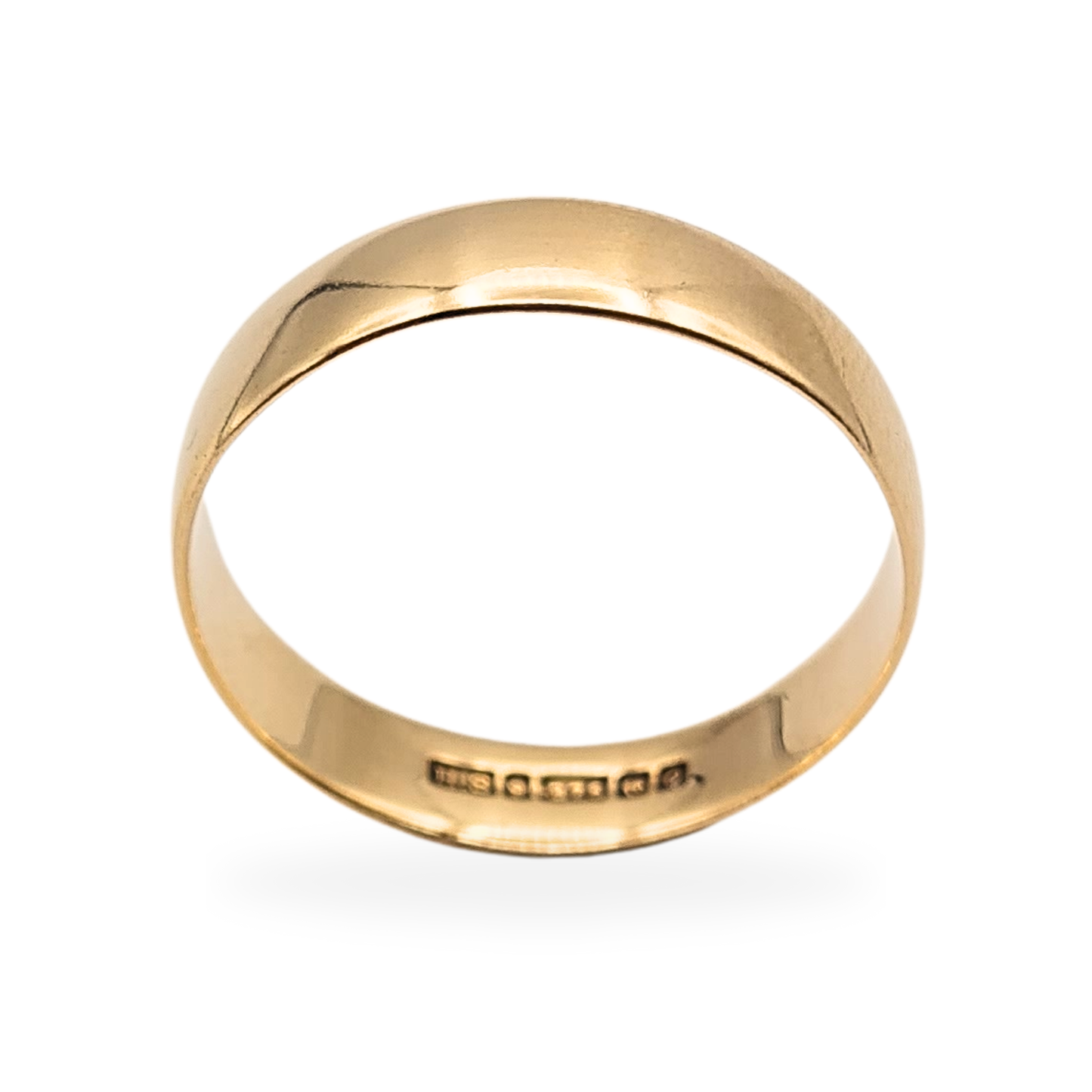 9ct Gold Wide Wedding Band Ring, UK W US 11, Birmingham 1988