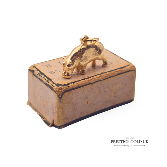 RESERVED FOR Chelsi Scafaria Small 9k Solid Gold Hippo Charm  RESREVED
