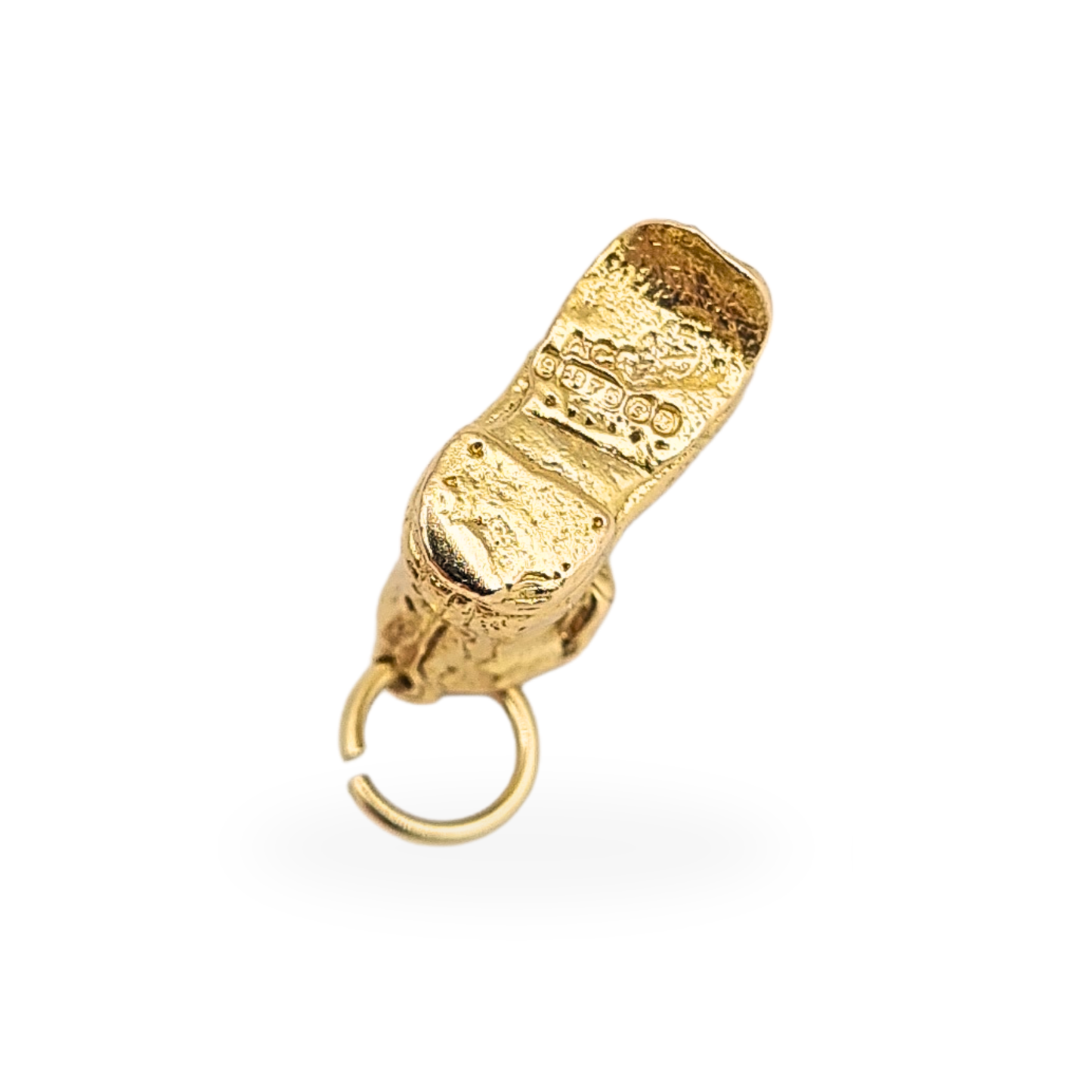 Solid 9ct Gold Walking Boot Charm Fully Hallmarked, Small Gold Shoe Pendant