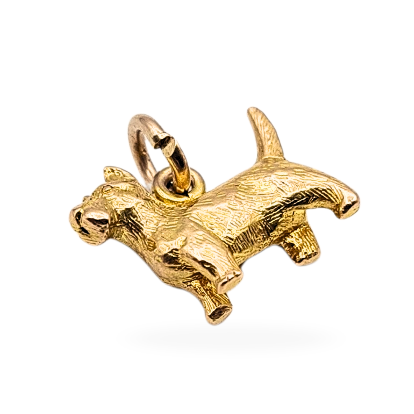 9ct Gold Tiny Scottie Dog Charm, 2g, Detailed 3D Terrier