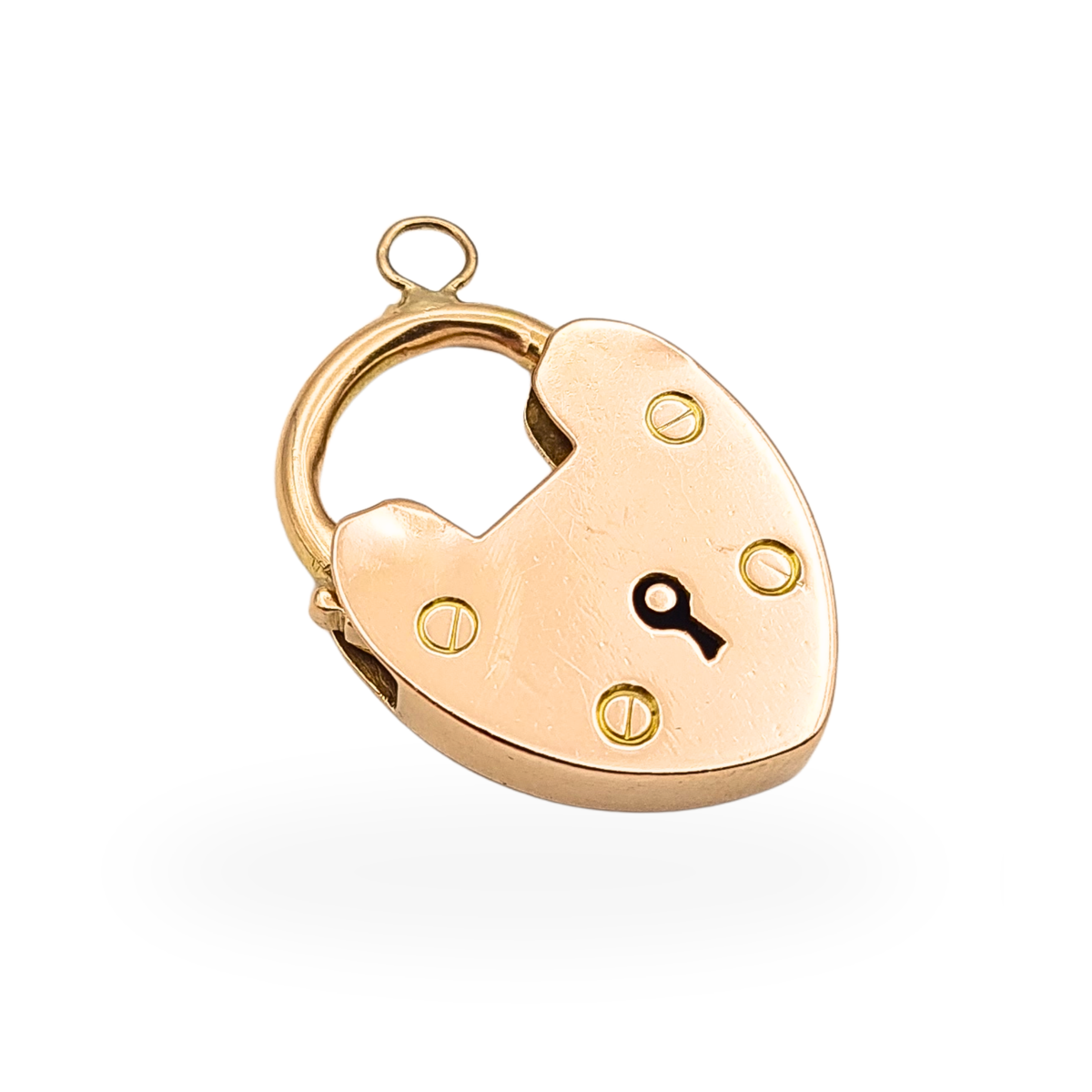 Huge Antique 15ct Rose Gold Large Heart Padlock Clasp, Opening Clasp