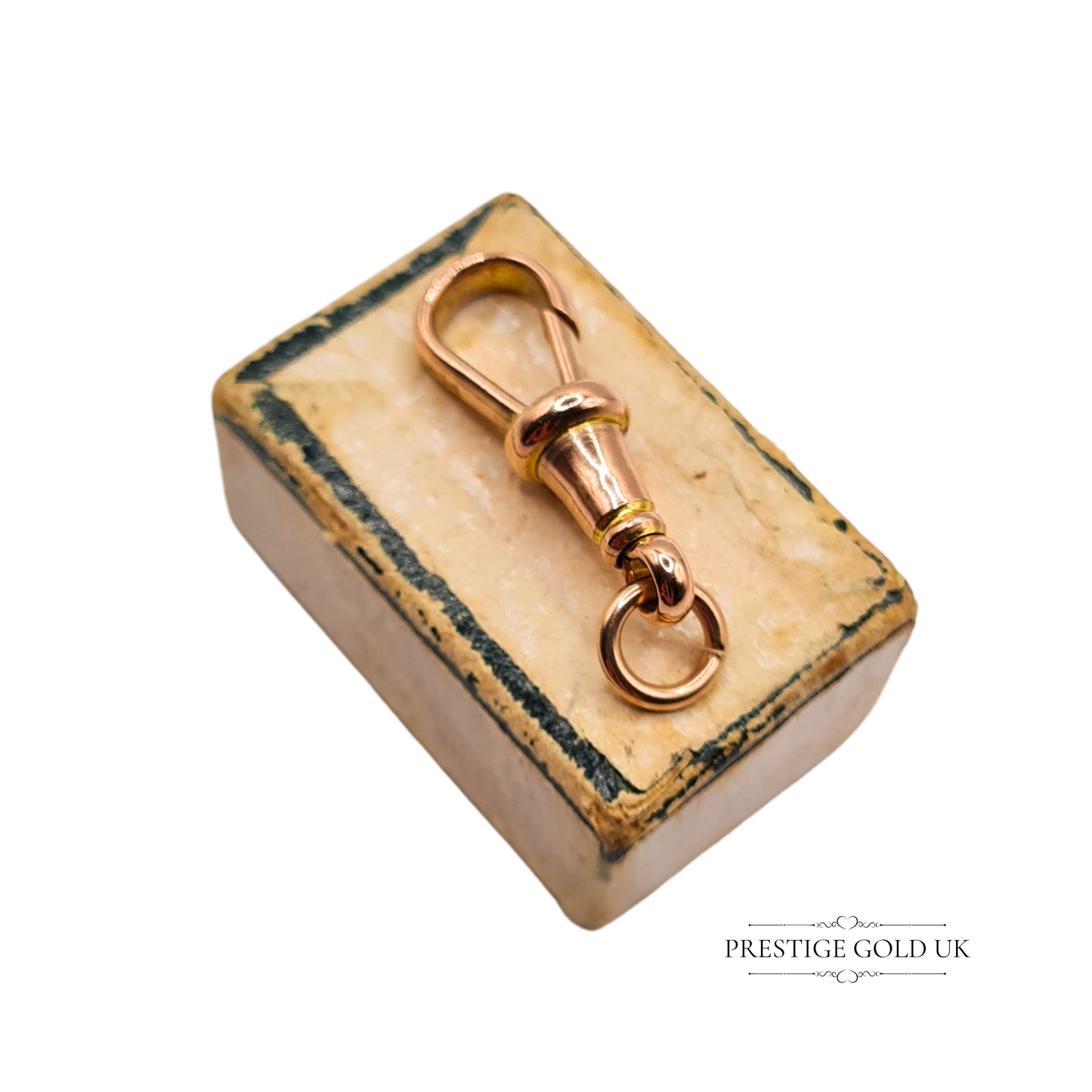 9ct Rose Gold Dog Clasp 25mm 1.83g Stamped Antique Clip Hook