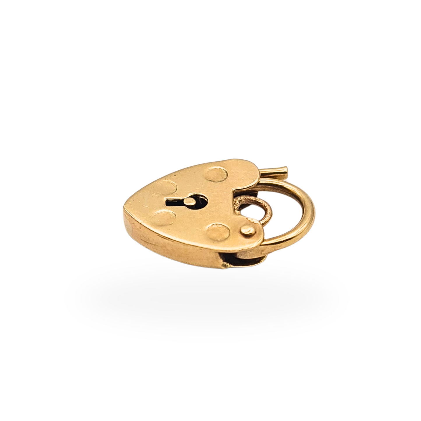 Tiny 9ct Gold Heart Padlock Charm Hallmarked Yellow Gold Pendant Clasp