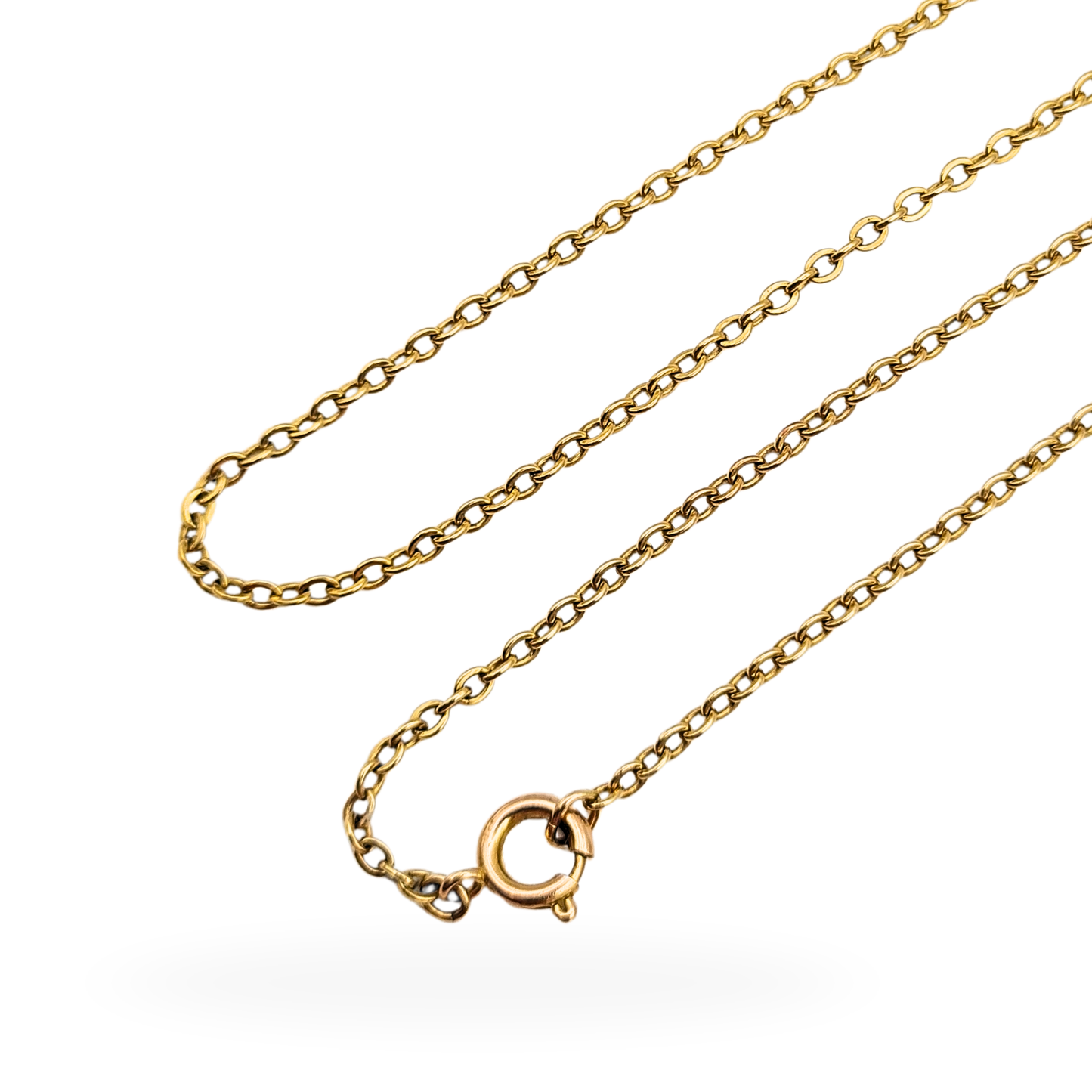 9ct Gold Rolo Belcher Chain 19" Long, Spring Ring Clasp