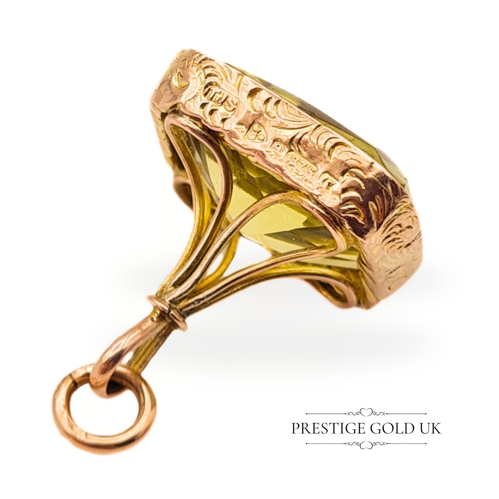 Antique 9ct Gold & Lemon Yellow Quartz Georgian Fob