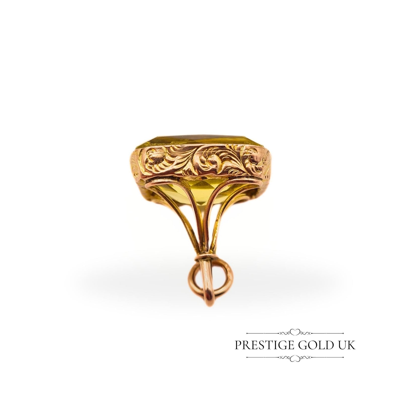 Antique 9ct Gold & Lemon Yellow Quartz Georgian Fob