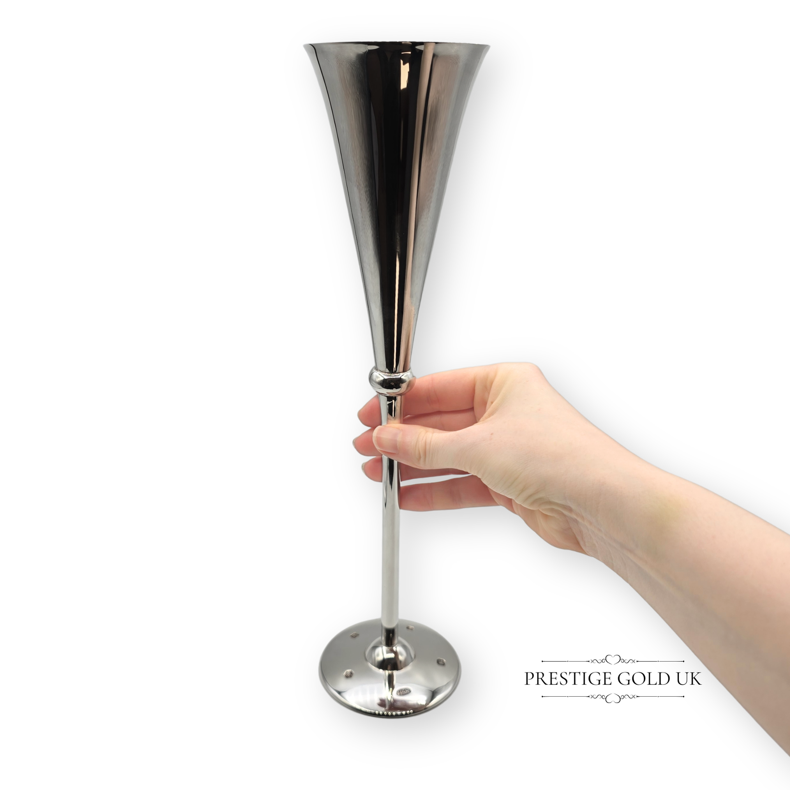 Britannia Silver Flutes Carrs Sheffield 2001 12" ( 30 cm) Boxed Wedding Gift