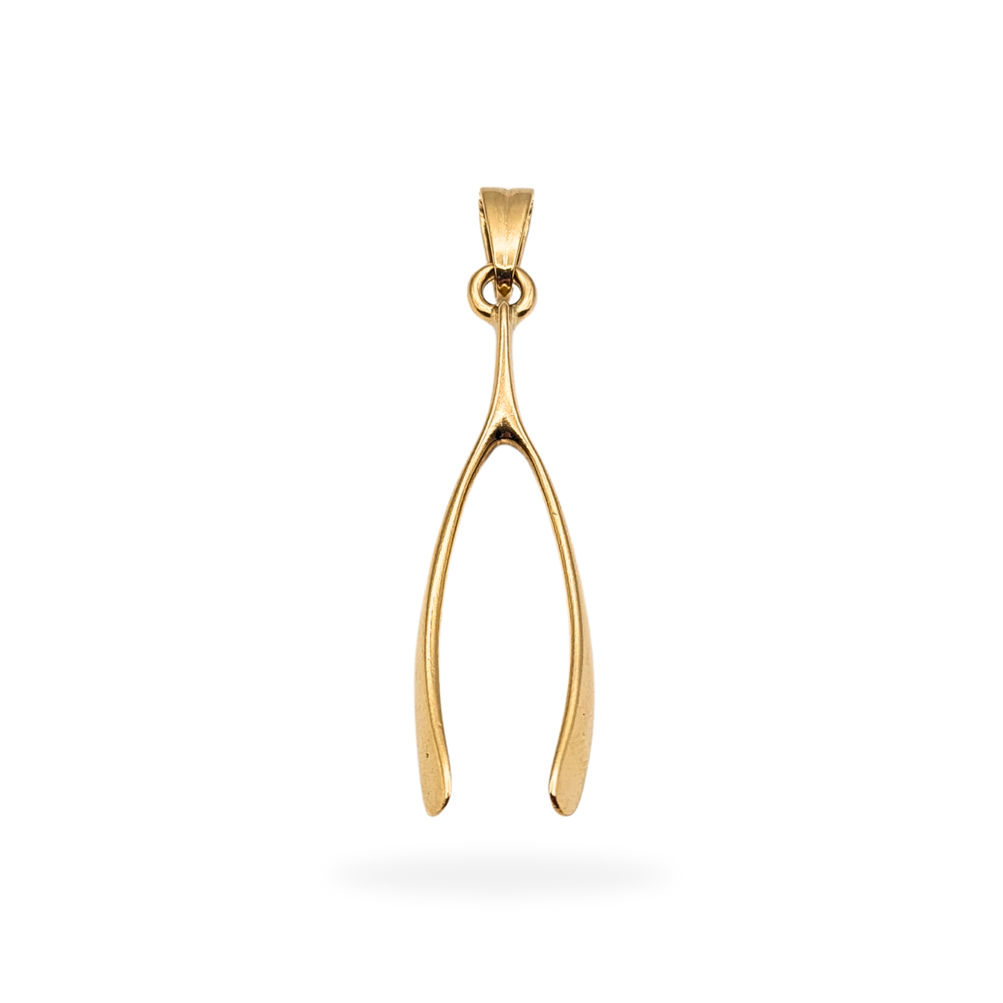 Large 9ct Gold Wishbone Pendant, Solid, Hallmarked