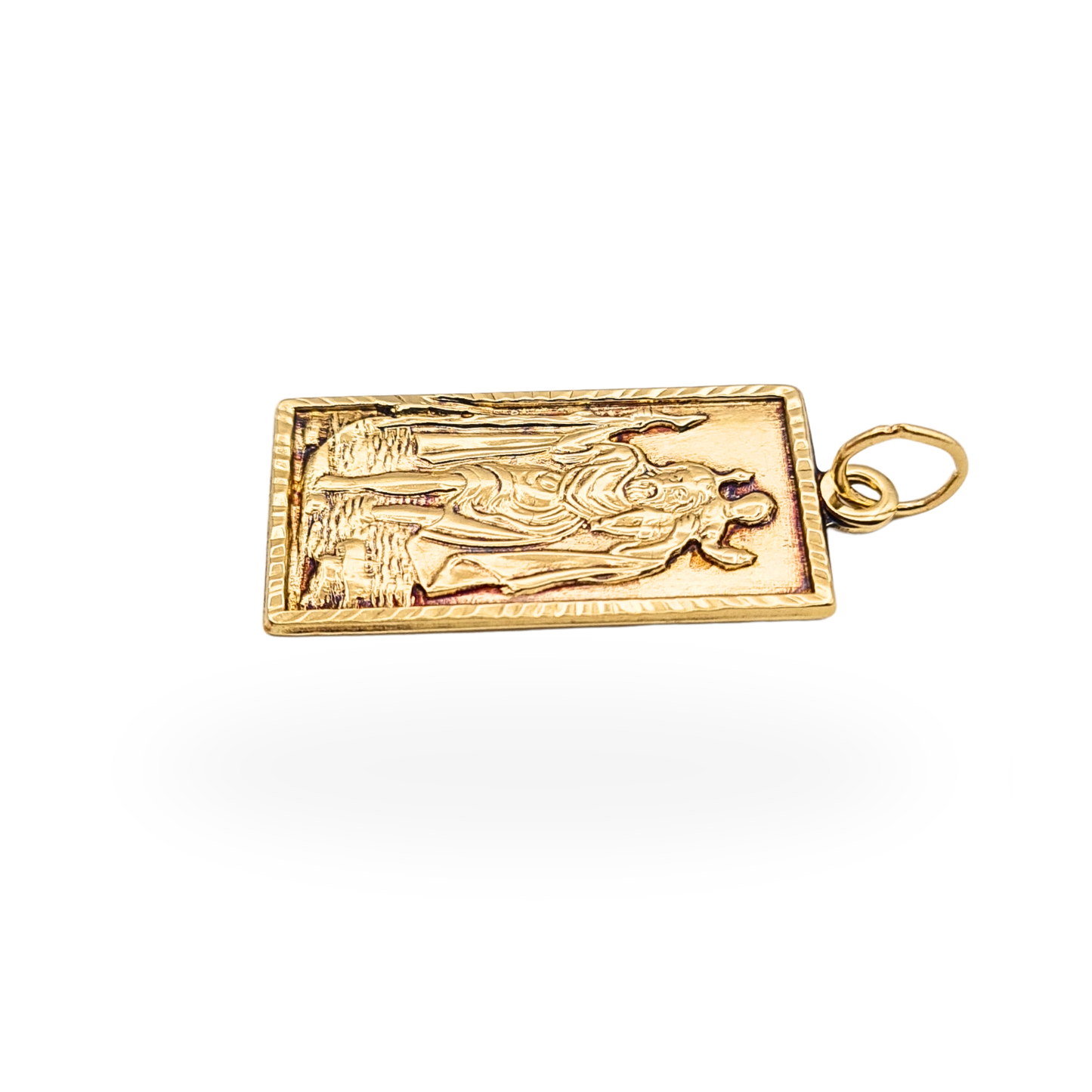 9ct Gold Rectangular Saint Christopher Charm
