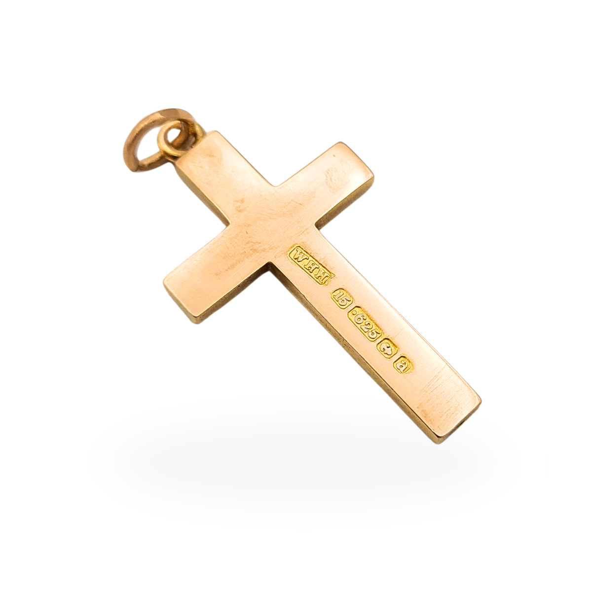 Antique 15ct Gold Hand Engraved Cross Pendant Birmingham 1900 Hallmarked