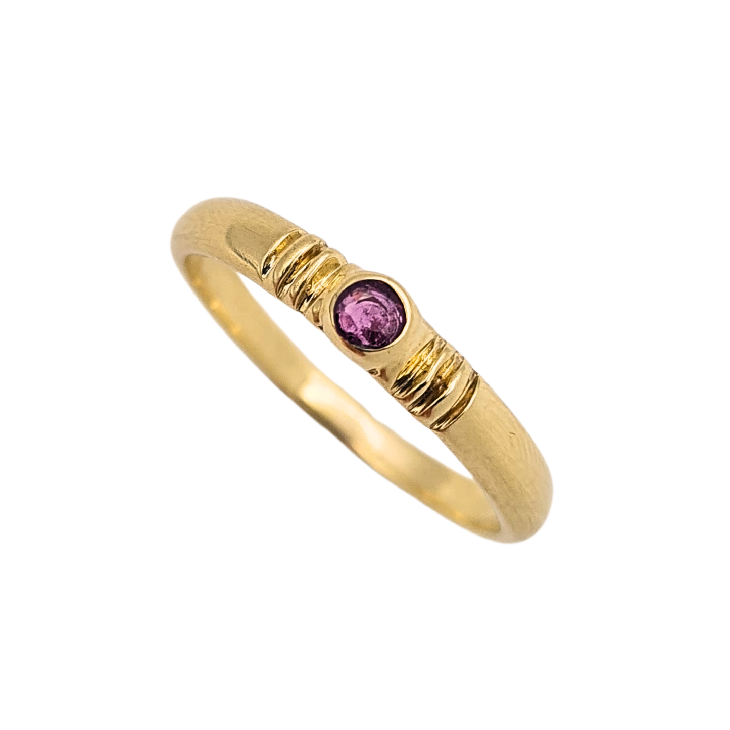 RESERVED 9ct Gold Ruby Ring Bezel Set UK L
