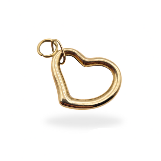 Vintage 9ct Gold Hollow Small Heart Pendant or Charm