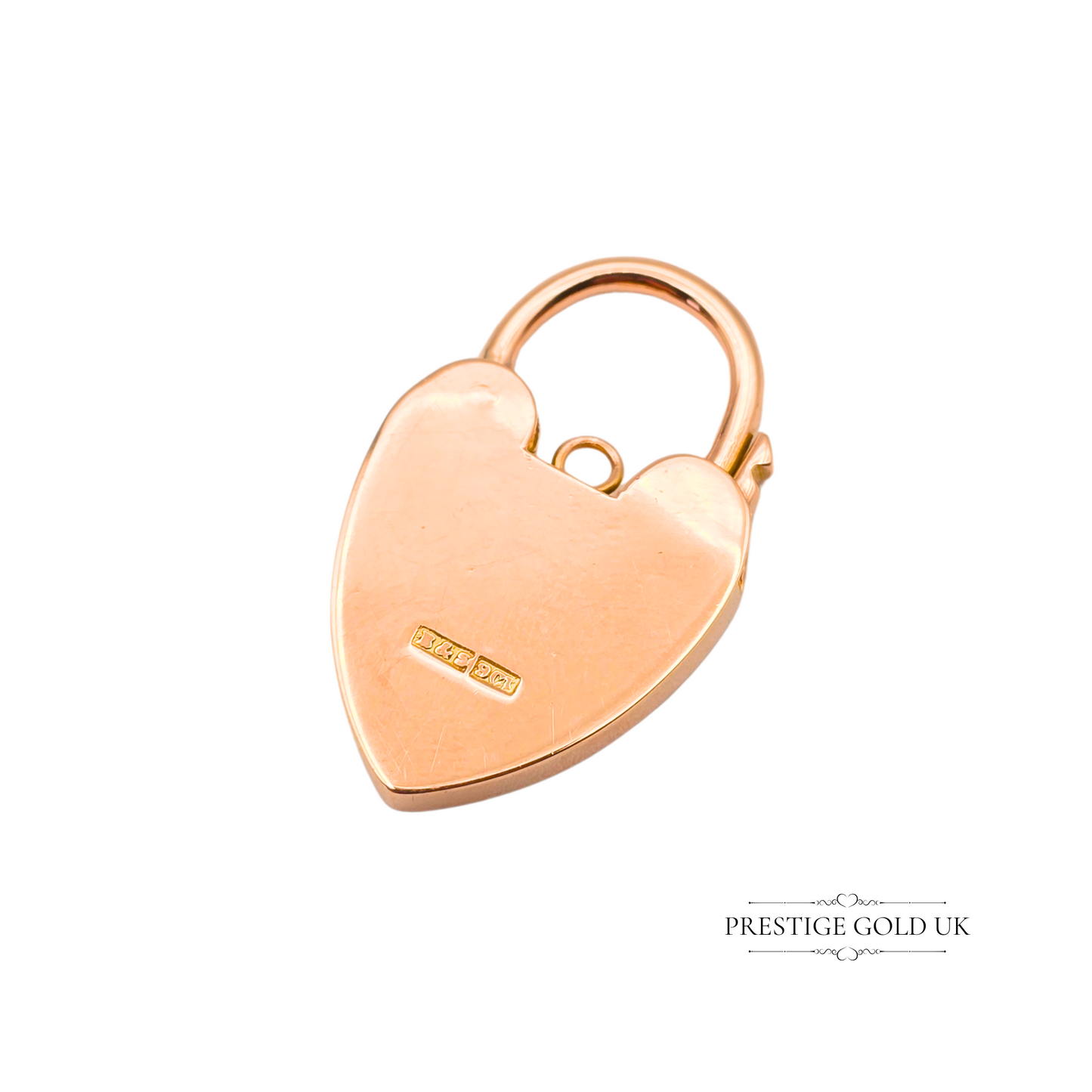 Star of David 9ct Rose Gold Heart Padlock Charm, Bespoke Gift