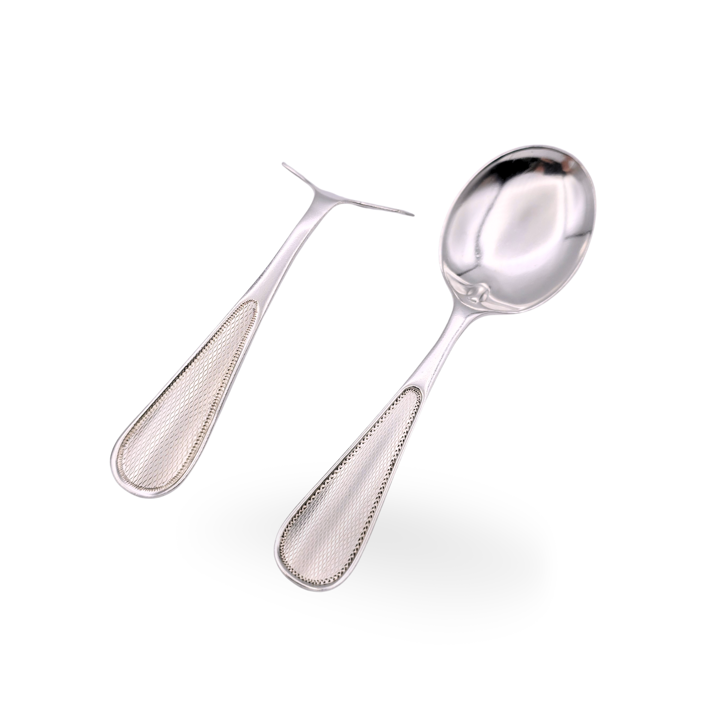 Sterling Silver Childs Spoon & Pusher, HCD, Birmingham, Boxed Christening Set