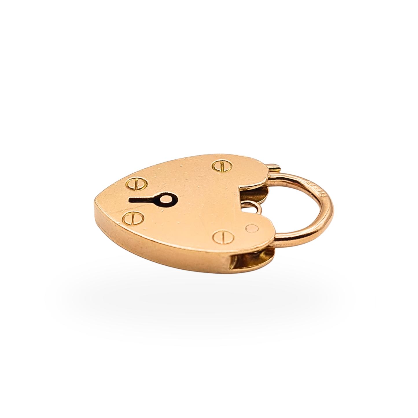 Huge Antique 9ct Rose Gold Heart Padlock Clasp Hallmarked