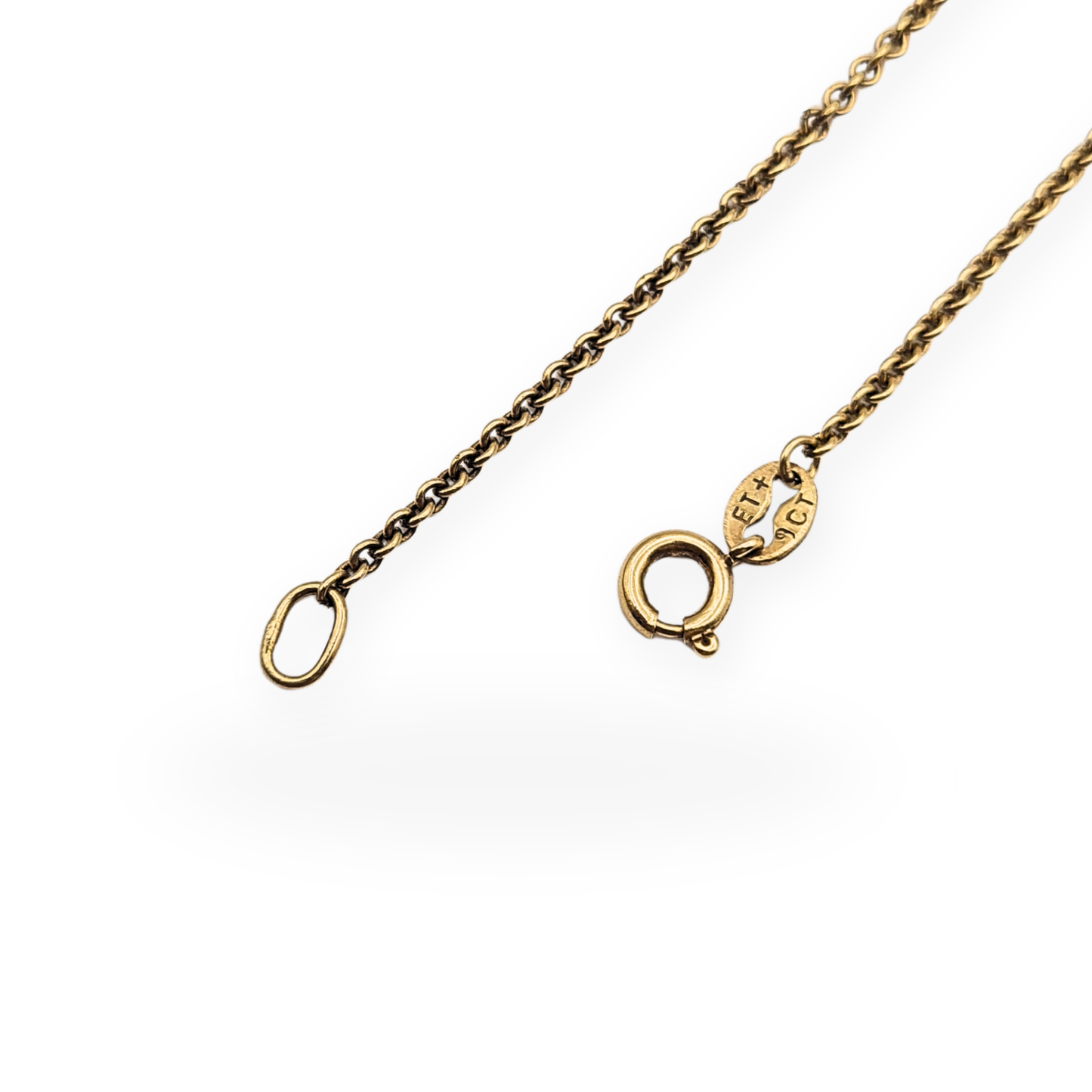 18" Long 9ct Gold Belcher Chain Necklace 45cm 1mm Rolo Link Spring Ring
