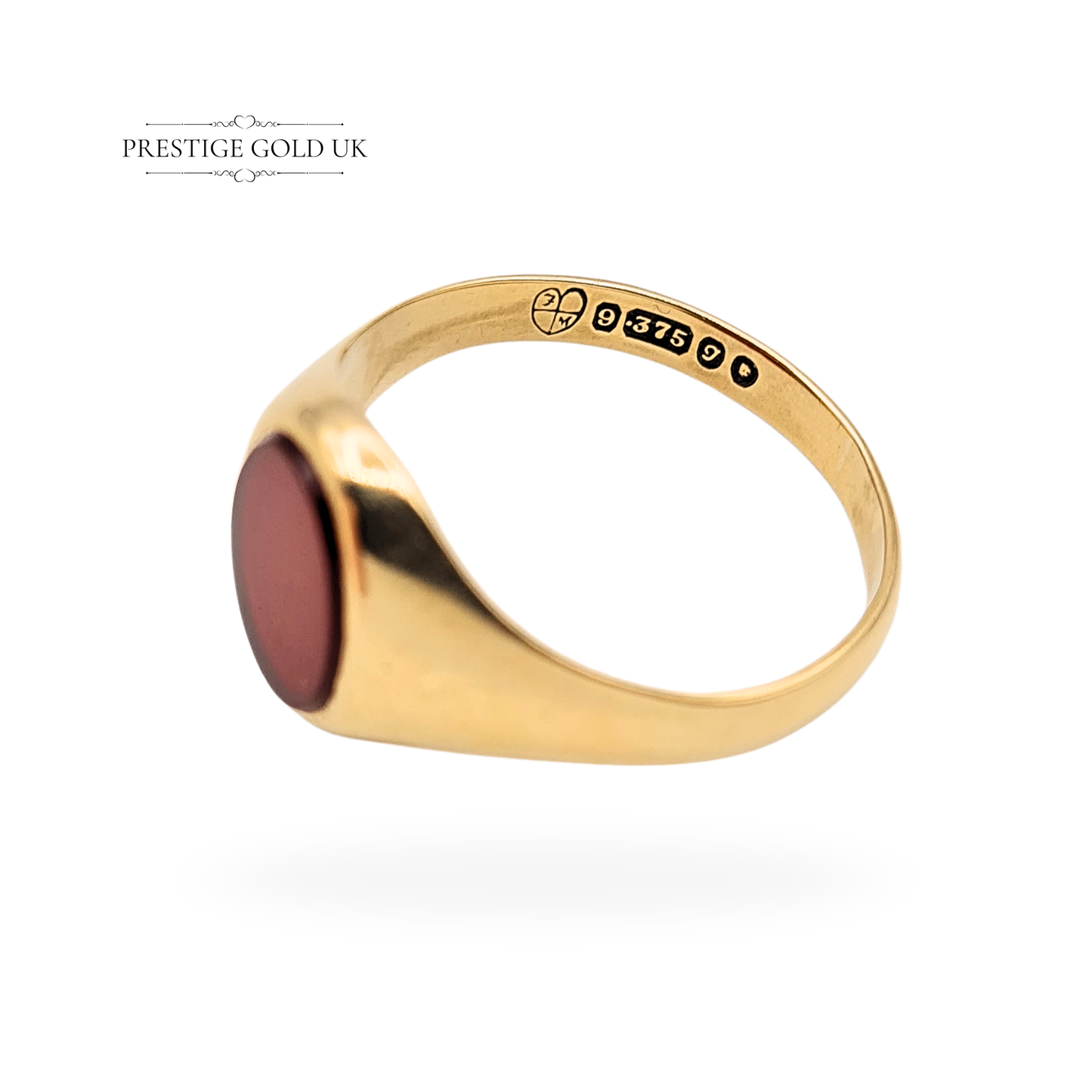 9ct Gold Carnelian Signet Ring, London 1962, UK P 1/2 US 8.