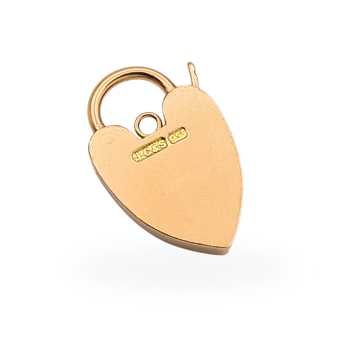 Large 9ct Rose Gold Heart Padlock Clasp Antique 24mm Solid Gold JG&S