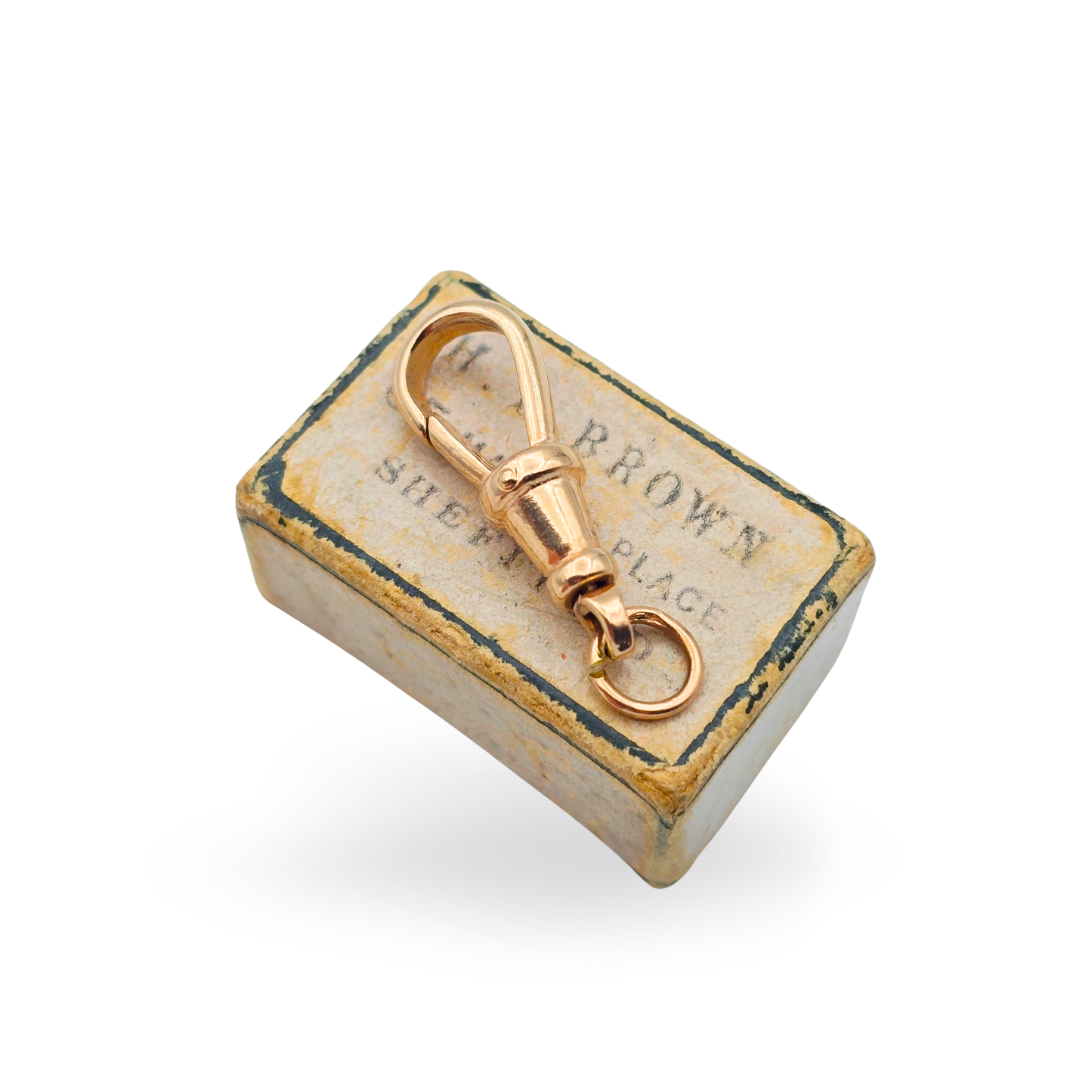 Vintage 9ct Rose Gold Swivel Albert Chain Dog Clip, 22mm Long