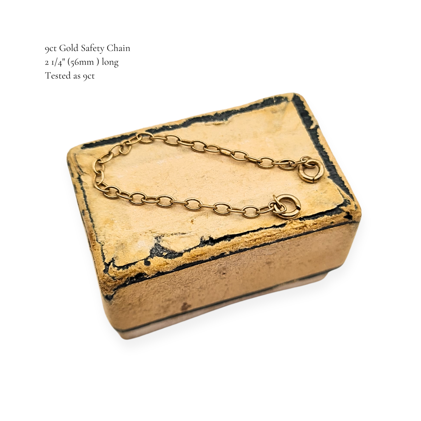 9ct Gold Safety Chain, 2 1/4" (56mm) Solid Yellow Gold