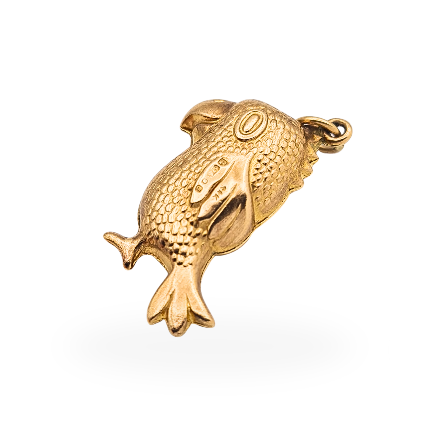 Vintage 9ct Gold Puffy Parrot Charm Pendant Birmingham Hallmark 1982