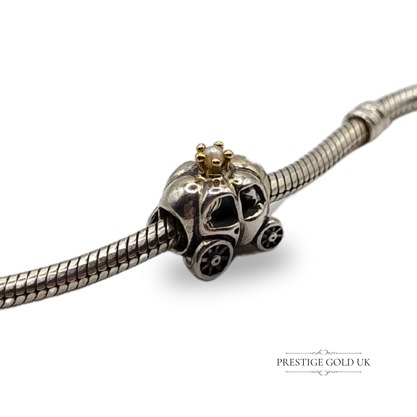 Authentic Retired Pandora Royal Carriage Sterling Silver Charm - 790598P