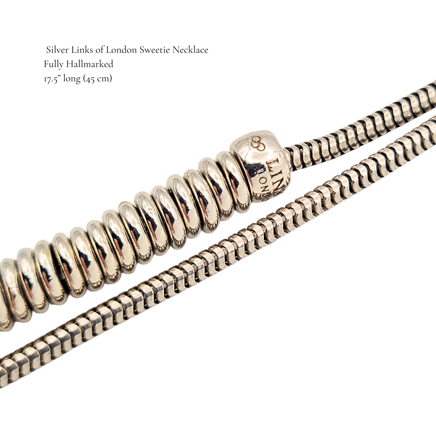17.5" Links of London Sweetie Necklace Sterling Silver 45cm