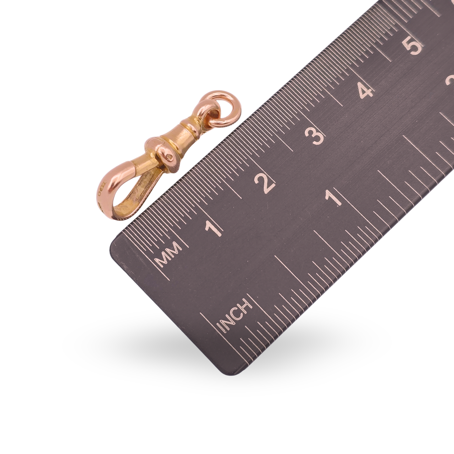 Antique 9ct Rose Gold Dog Clip Clasp, HB&S Birmingham, 26mm, 6mm Jump Ring