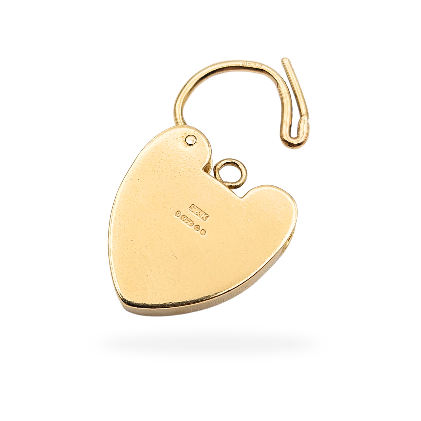 Very Large 9ct Gold Heart Padlock Pendant, 1969, Engraved Charm