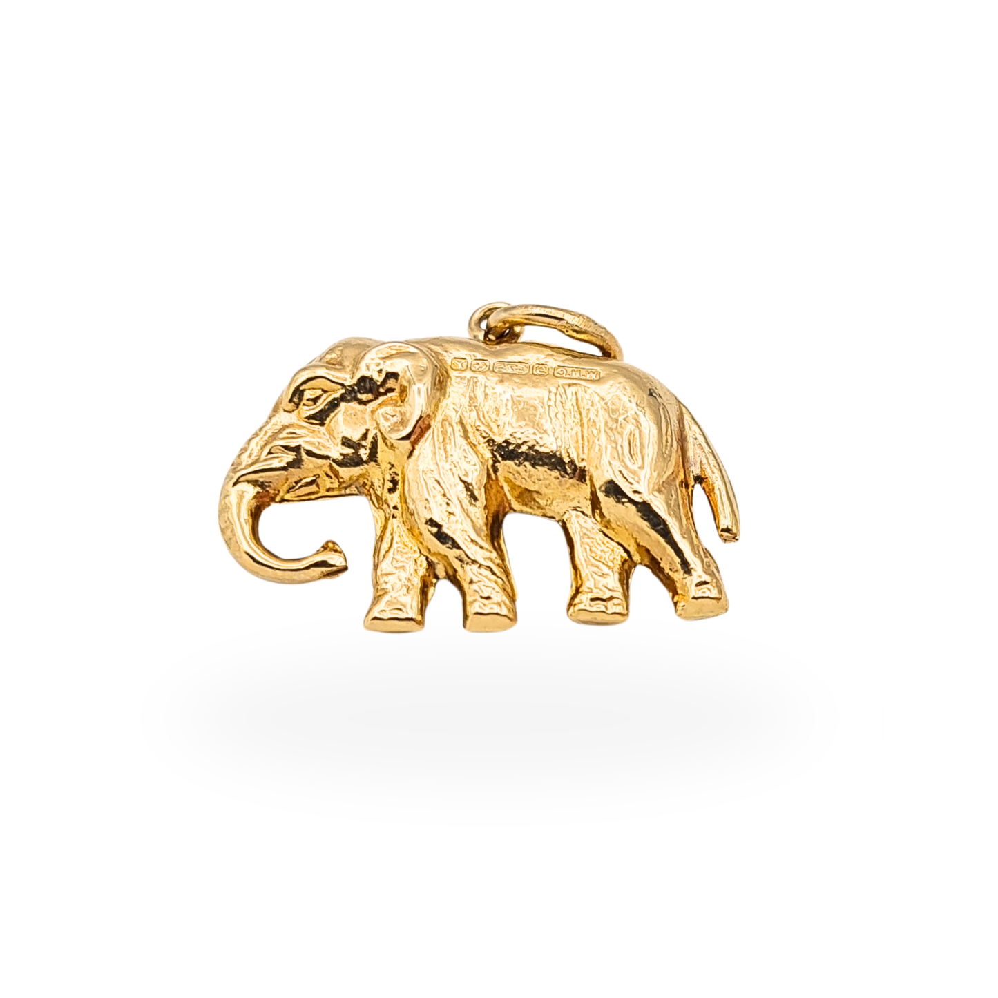 Vintage 9ct Gold Puffy Elephant Charm Pendant Hallmarked 1973