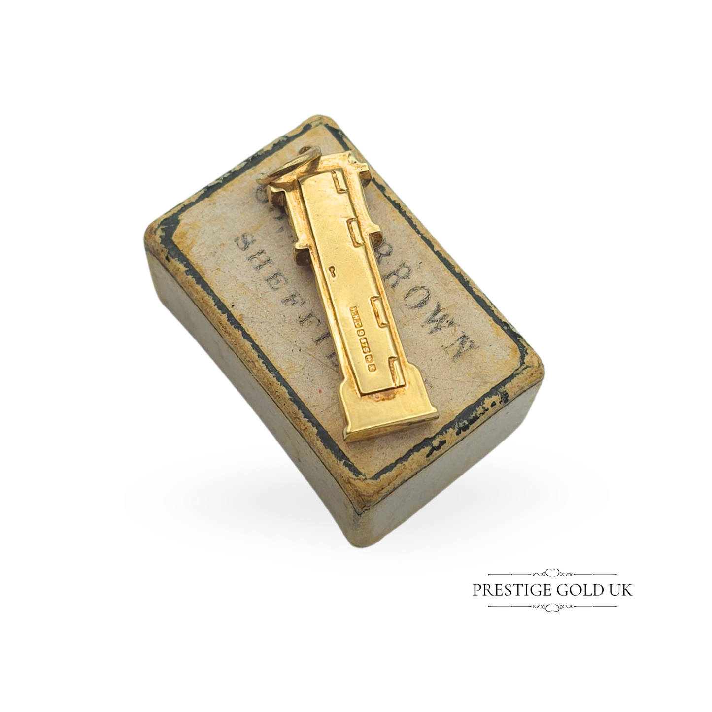 Vintage 9ct Gold Grandfather Clock Charm, Hallmarked Birmingham 1972