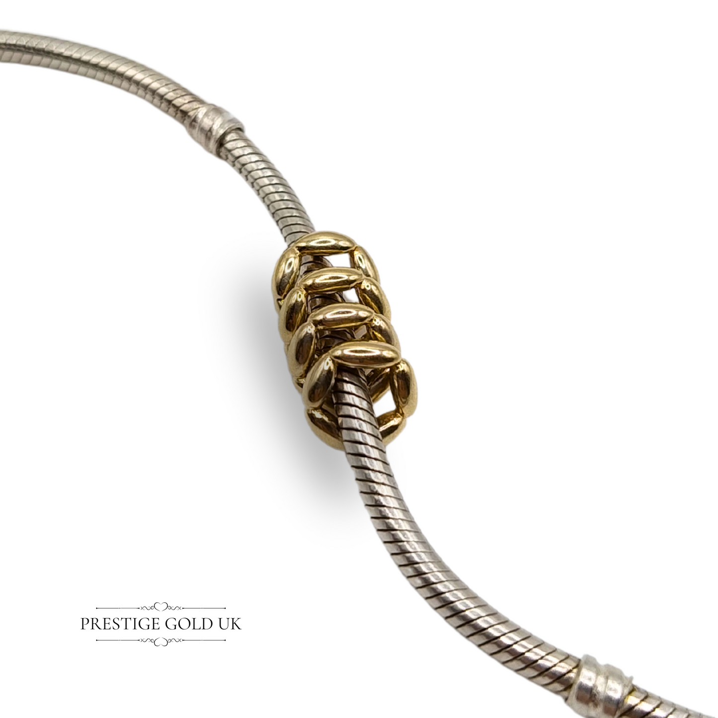 Pandora Elegant Embrace Spacer Charms x4- 14ct Gold- ALE 585 Stamped 750801