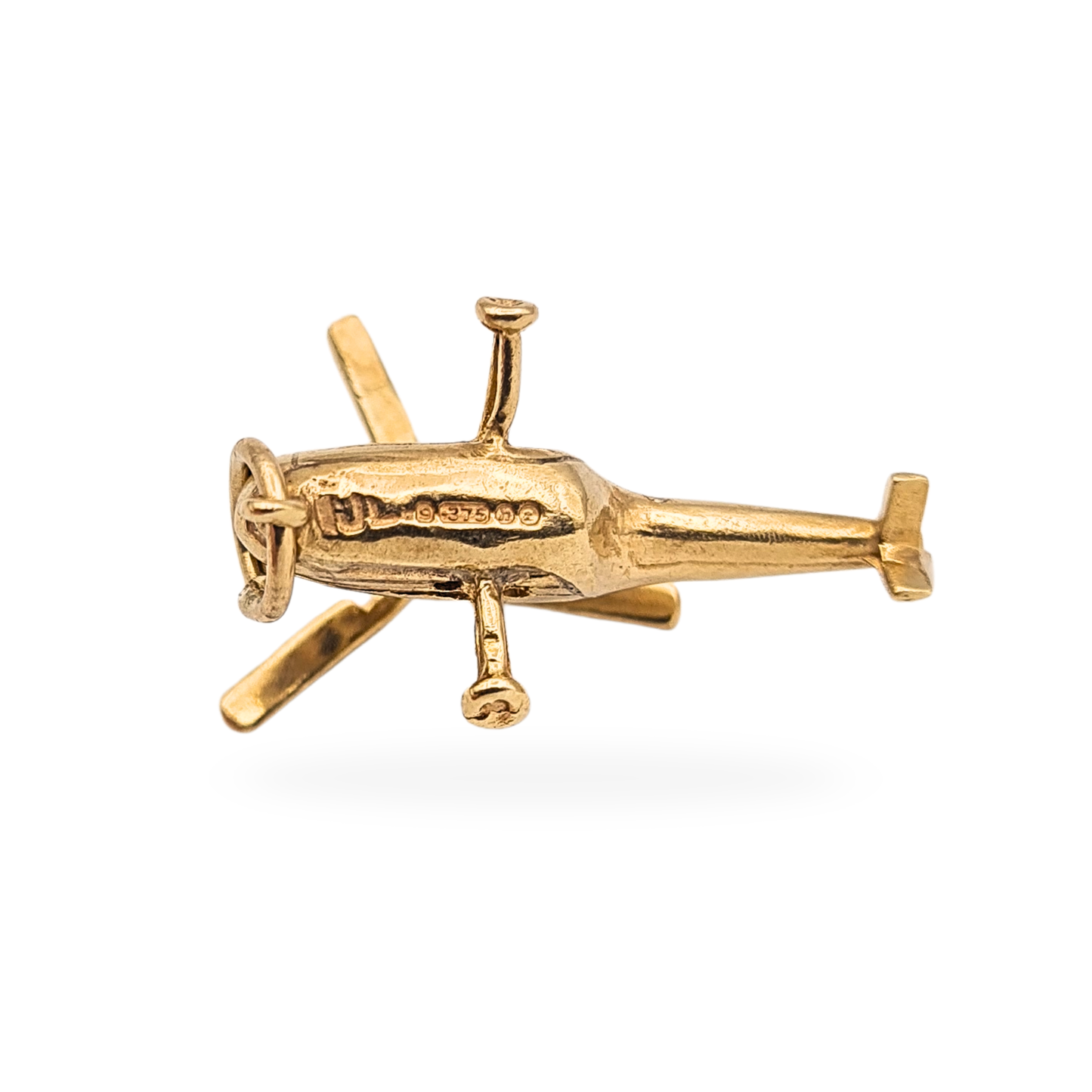 Rare 9ct Gold Helicopter Charm, Moving Blades, London 1968