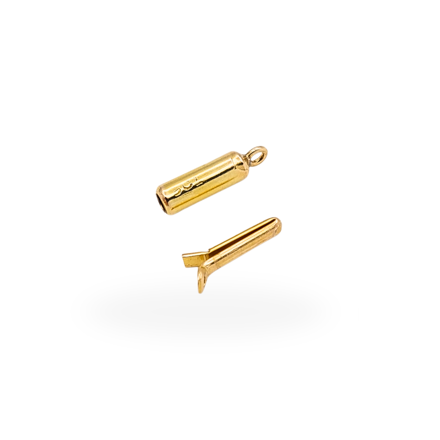 Vintage 9ct Gold Tiny Barrel Clasp Push Fit Stamped 9ct