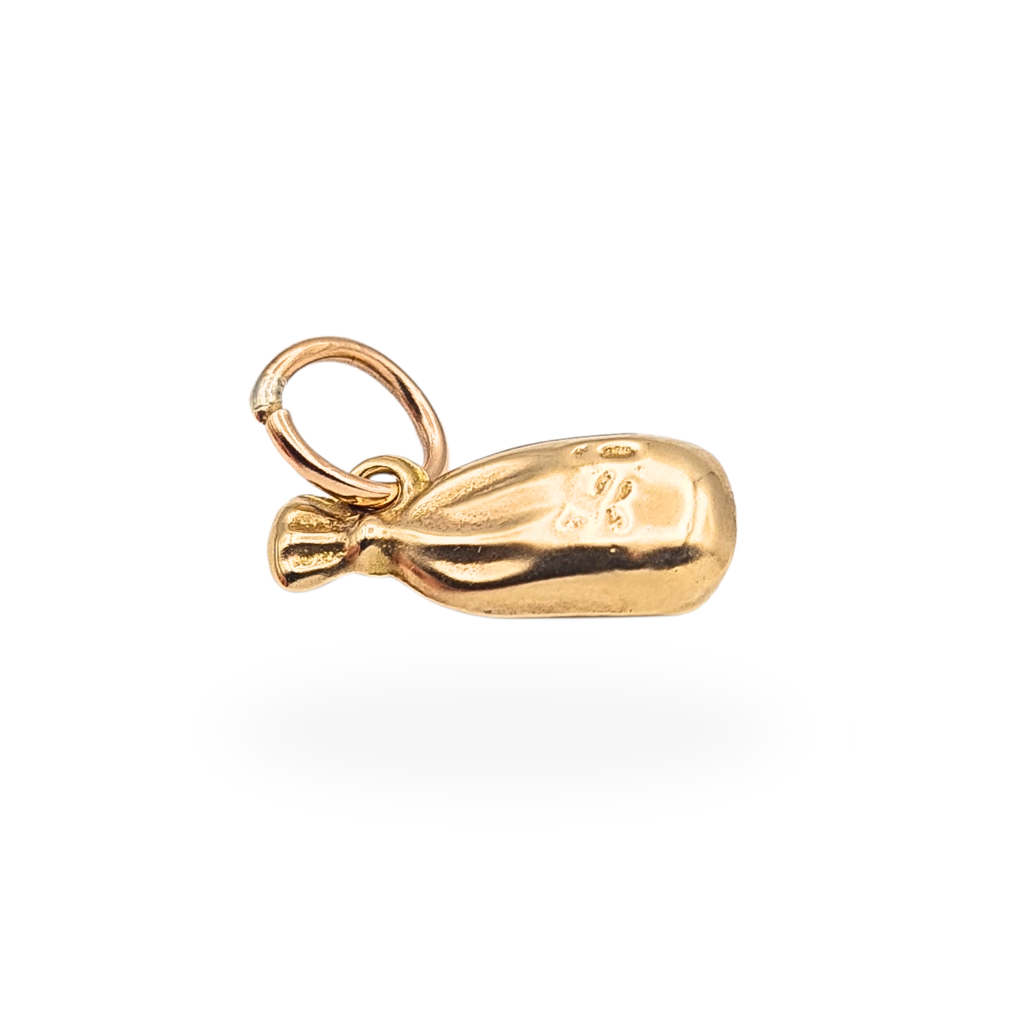 Small 9ct Yellow Gold Money Bag Charm Hollow Lucky Sack Pendant