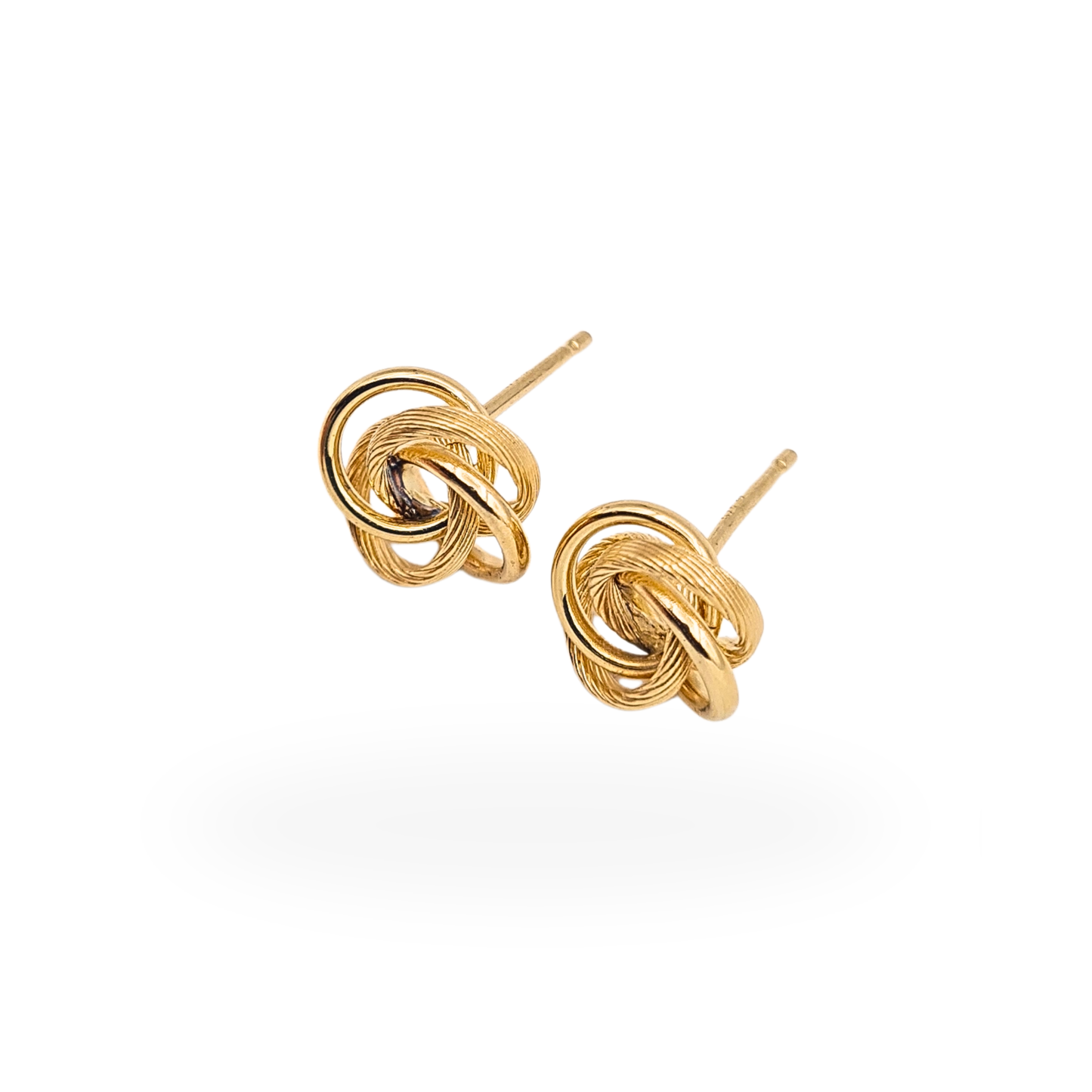 Quality 9ct Gold Twist Knot Earrings Round Woolmark Design Stud Earrings