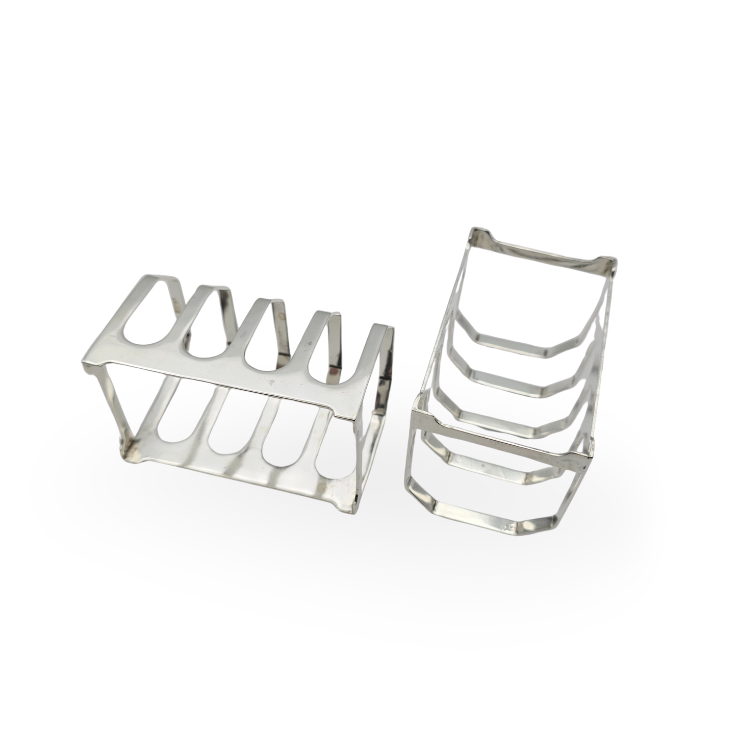 Sterling Silver Toast Racks Pair, Sheffield 1938, 4 Slice Design, 95g